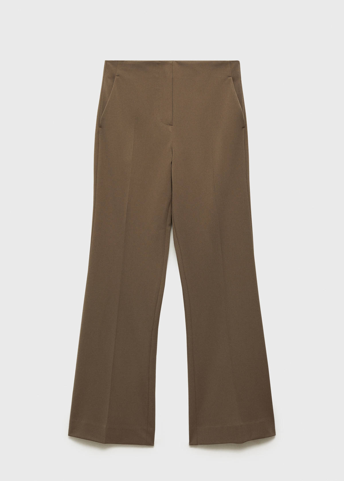 Mid-rise flare trousers — Medium Brown