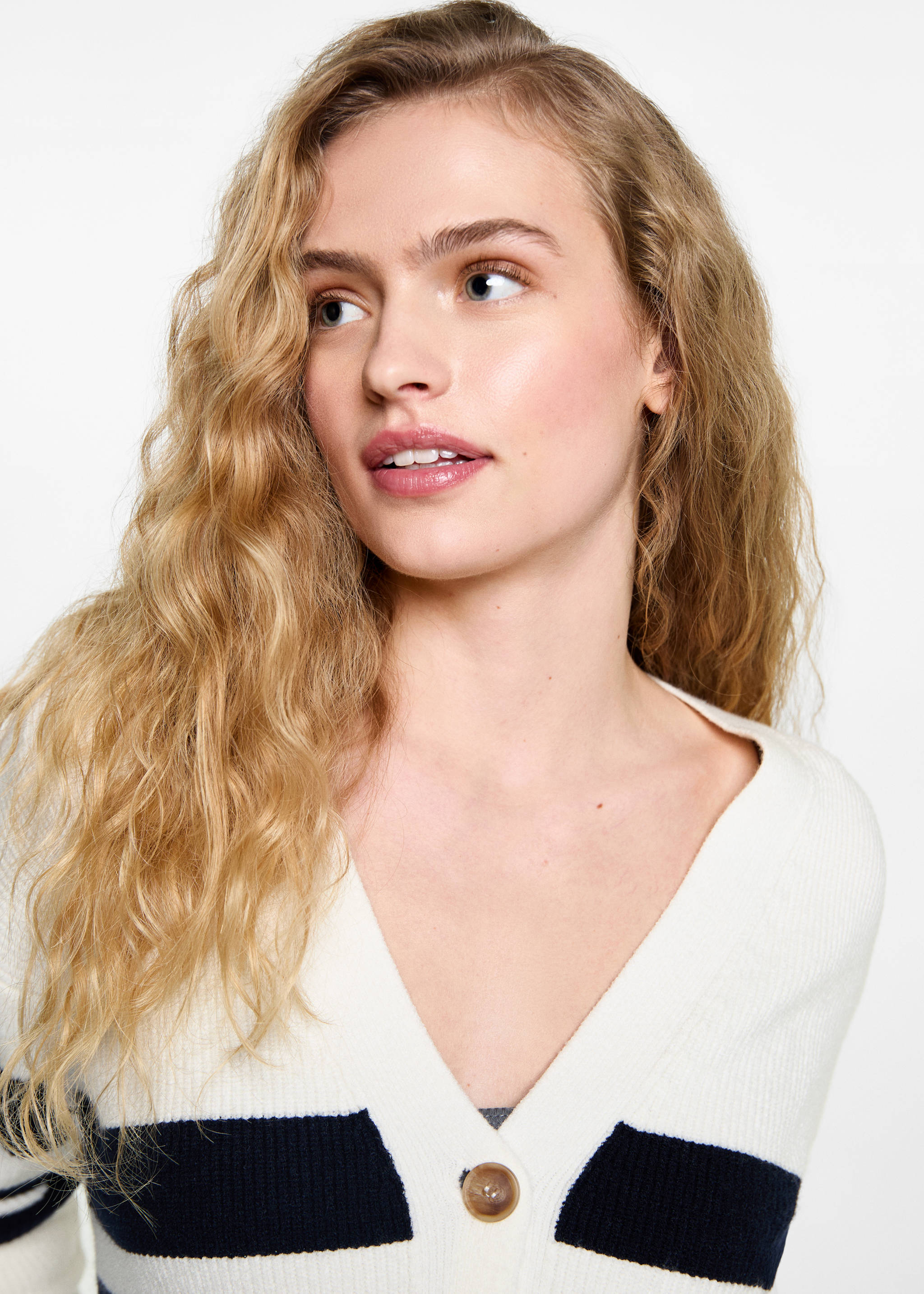 Stripped knit cardigan - Details of the article 1