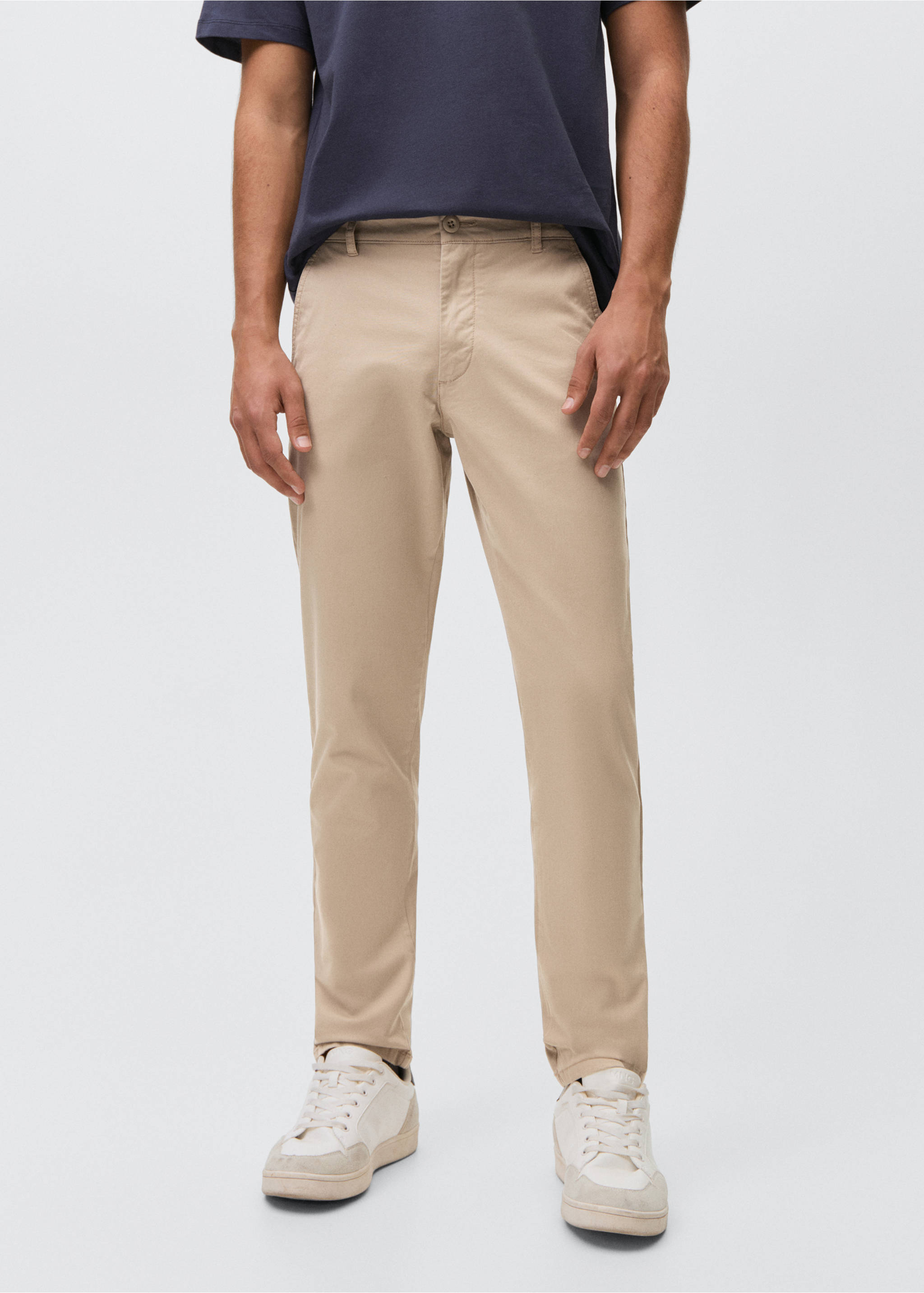 Pamuklu chino pantolon - Ürün detayı 3, Bej. Ref: 87072541-00.