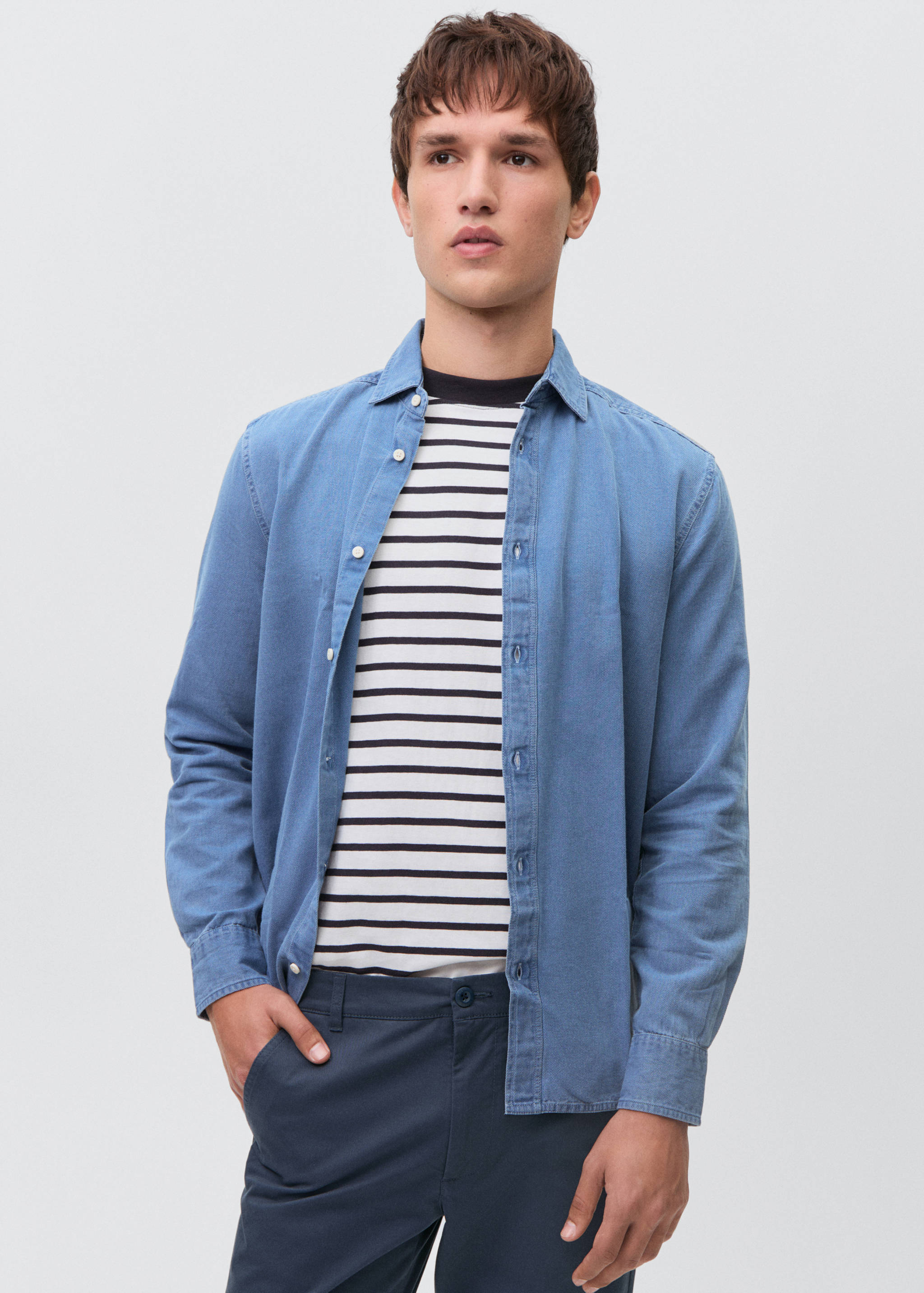 Cotton chinos - Medium plane