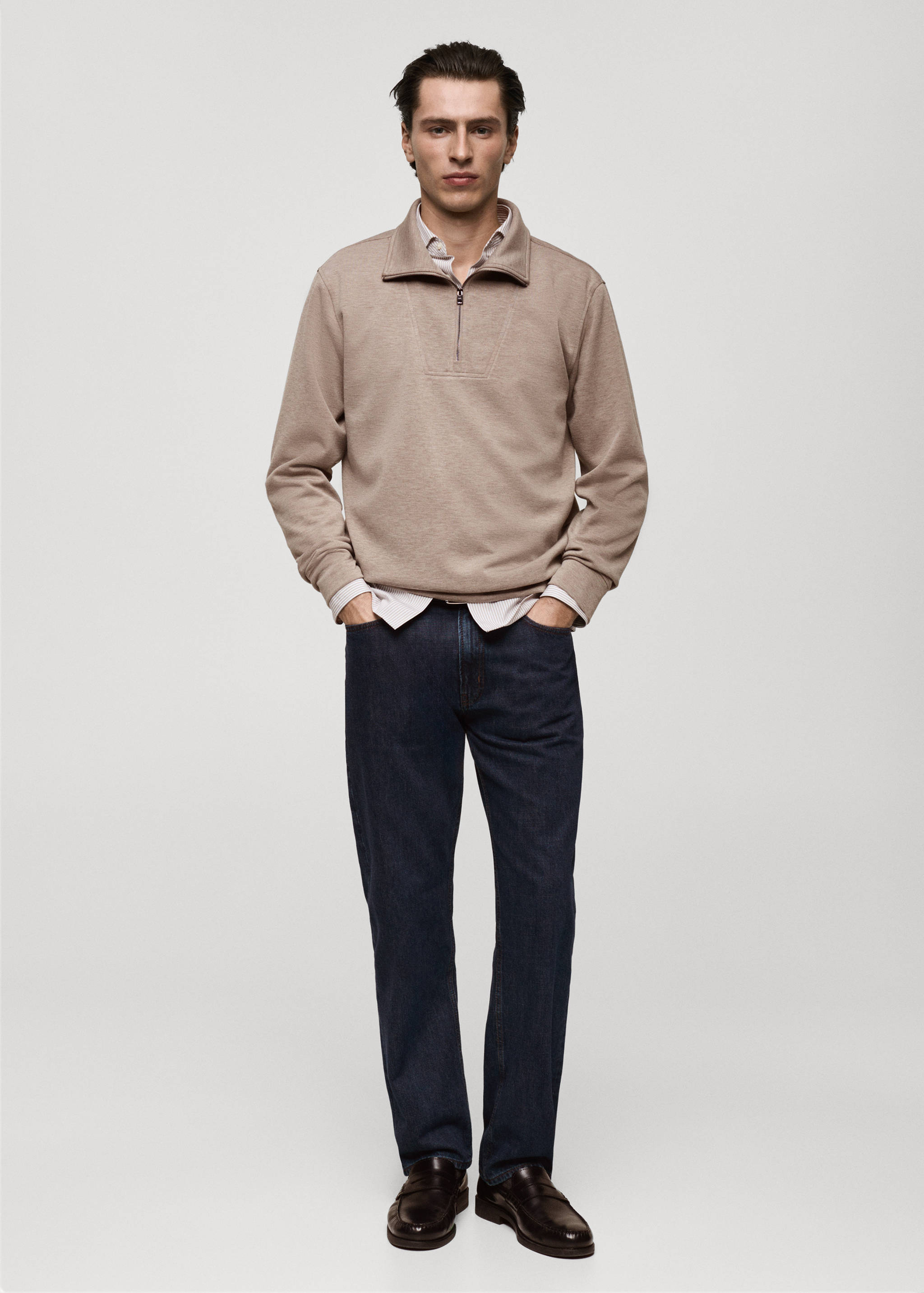 Sweat-shirt regular-fit col zippé - Plan général