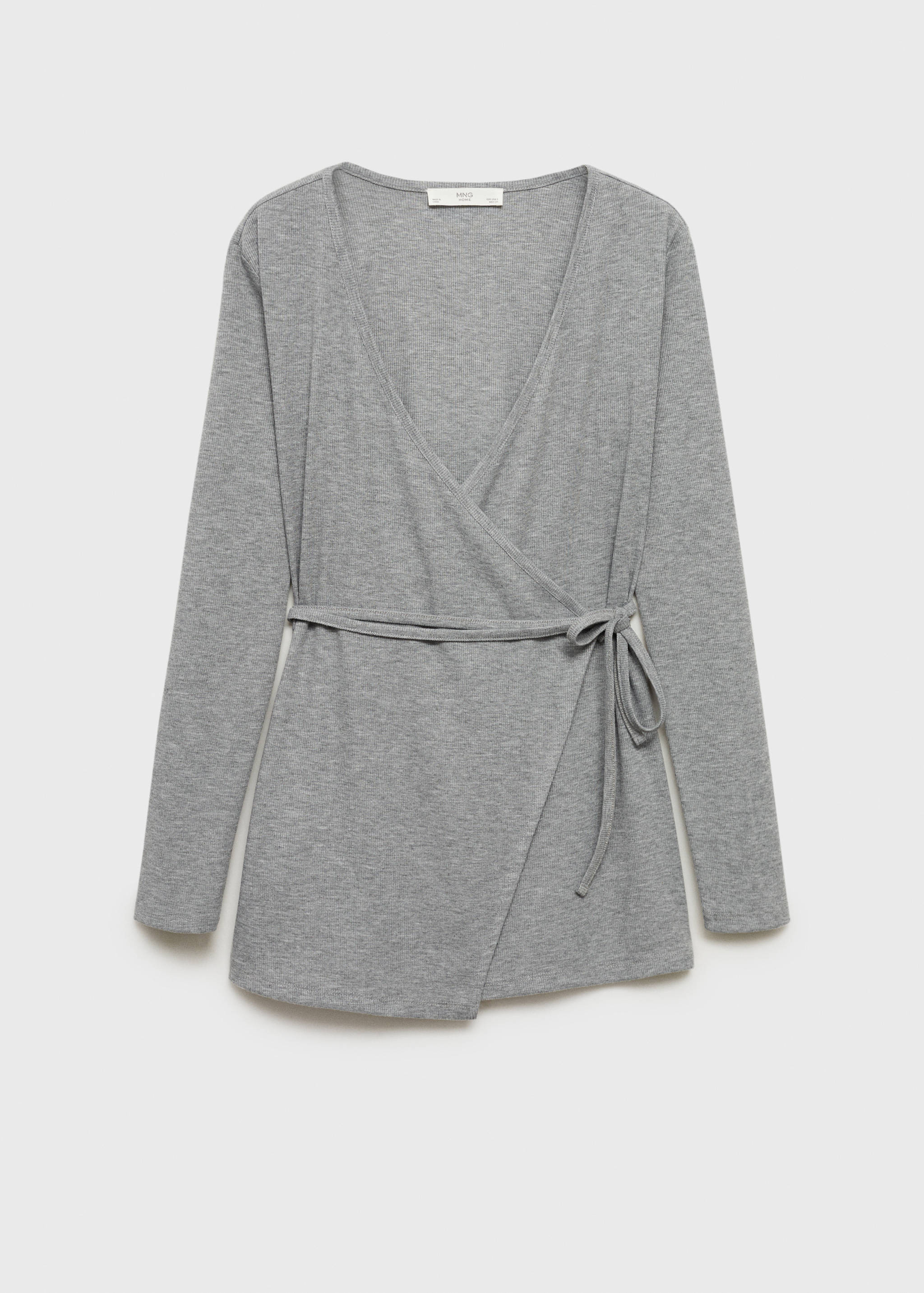 Rib-knit cardigan with tie - Article without model