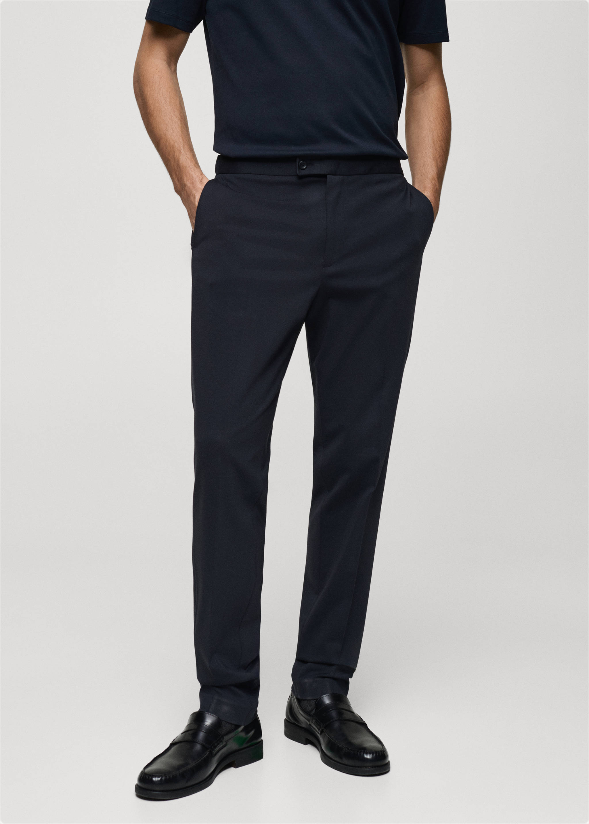 Zurich slim-fit suit trousers - Medium plane