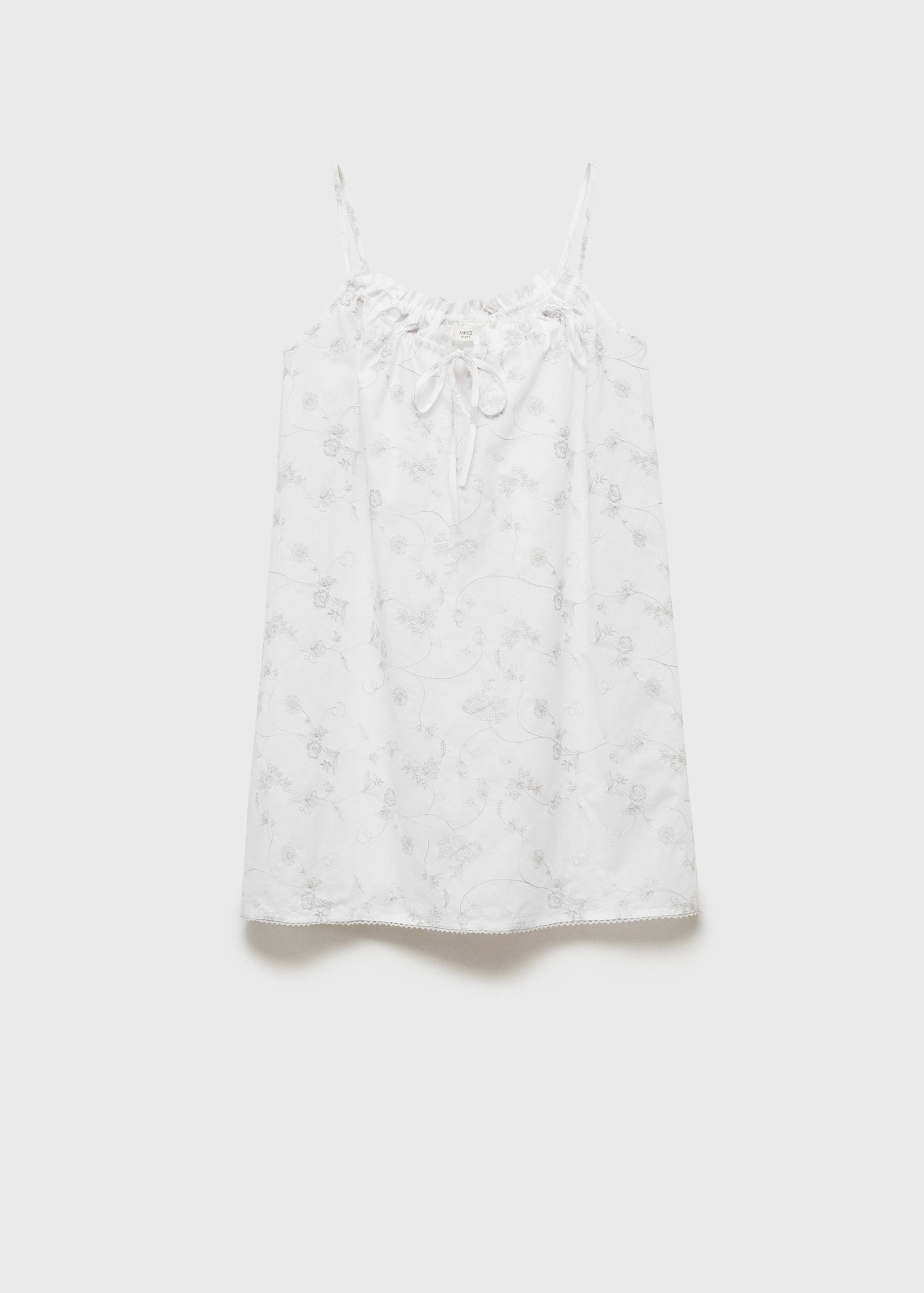 Camisa de noite com bordado de flores - Artigo sem modelo