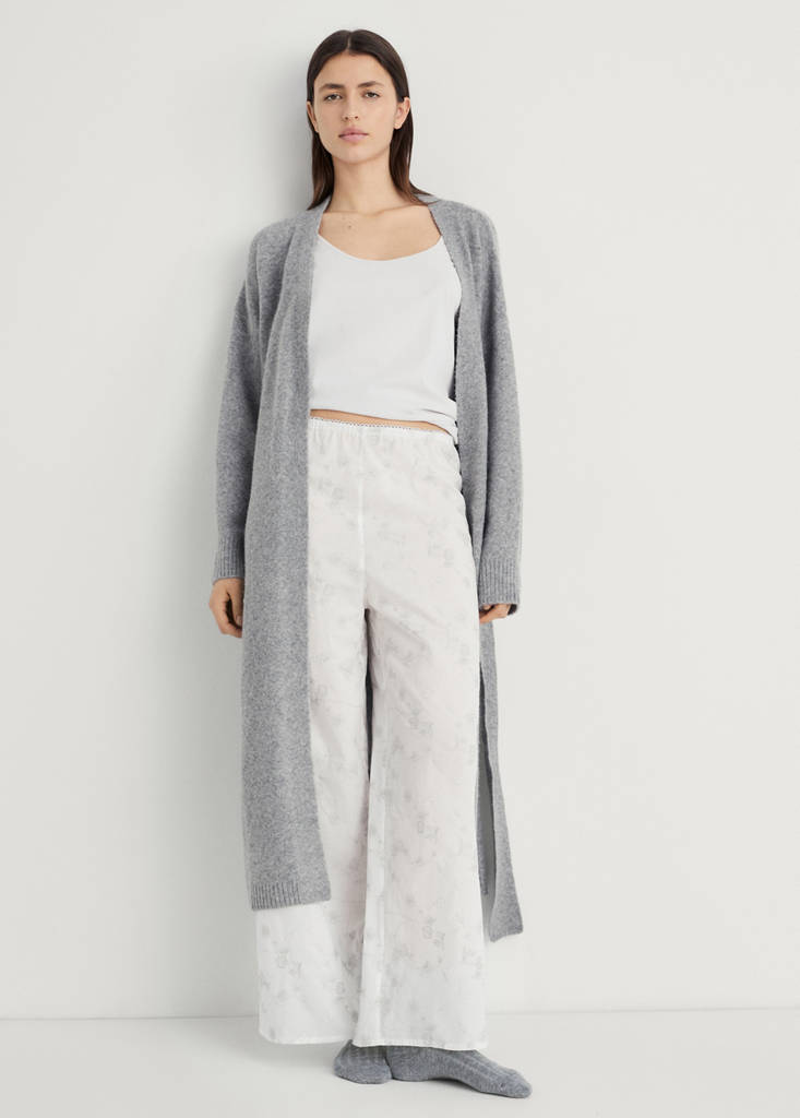 Pyjama top with straps — White