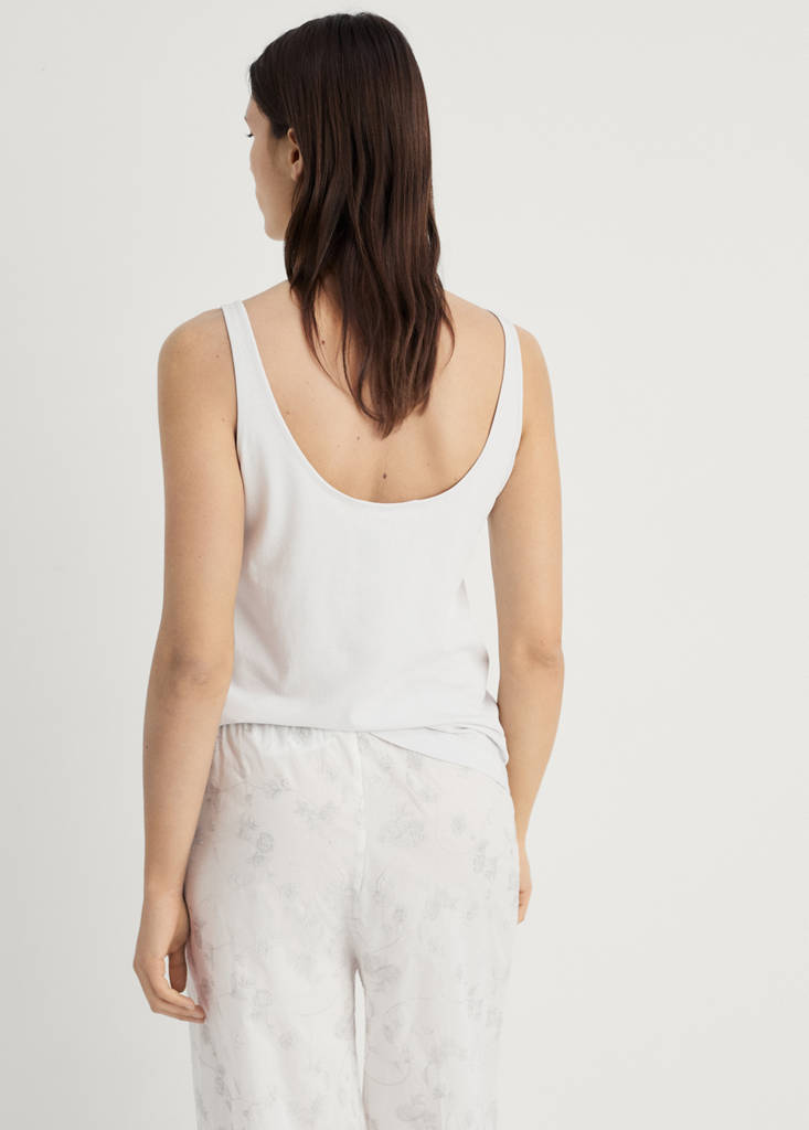 Pyjama top with straps — White