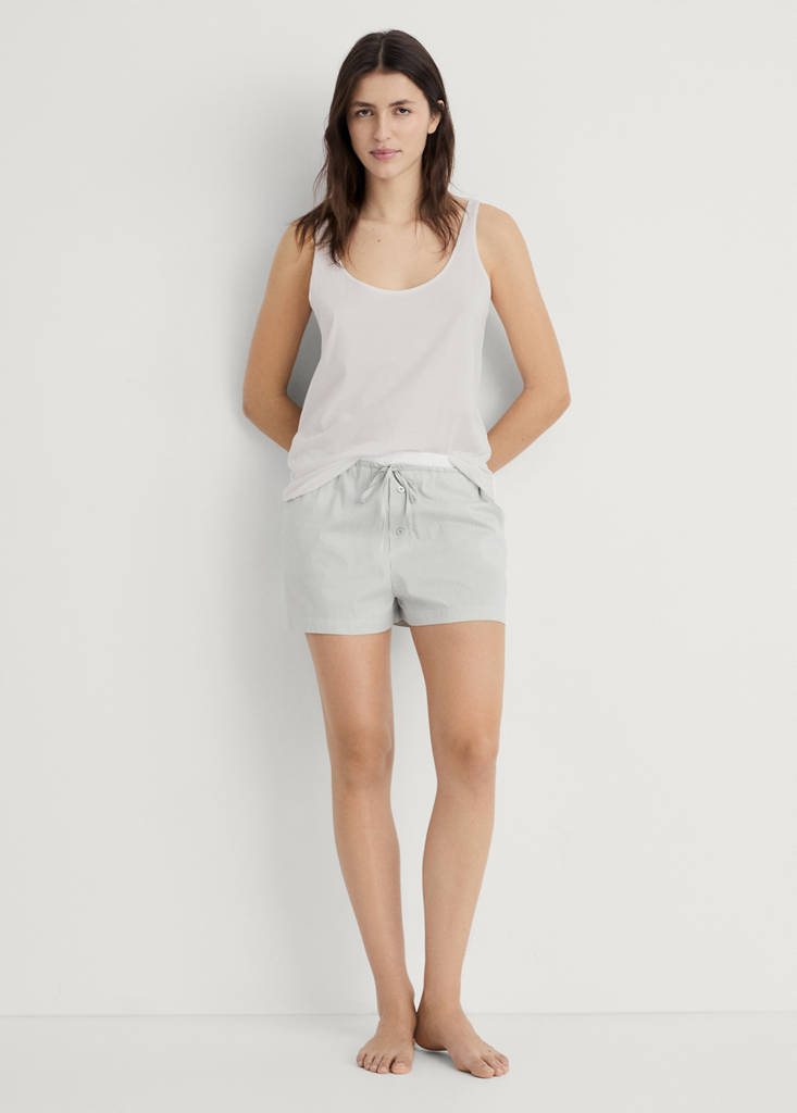 Pyjama top with straps — Light/Pastel Grey