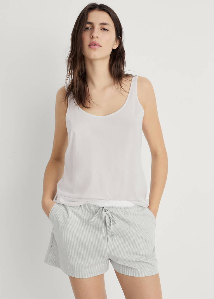Pyjama top with straps — Light/Pastel Grey