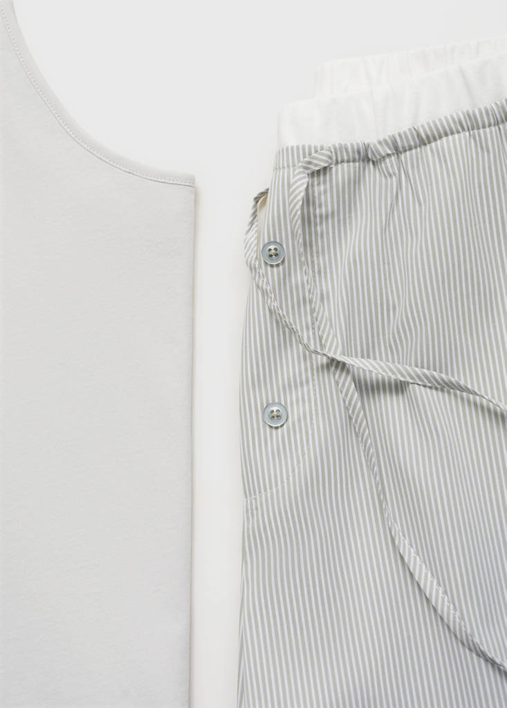 Pyjama top with straps — Light/Pastel Grey