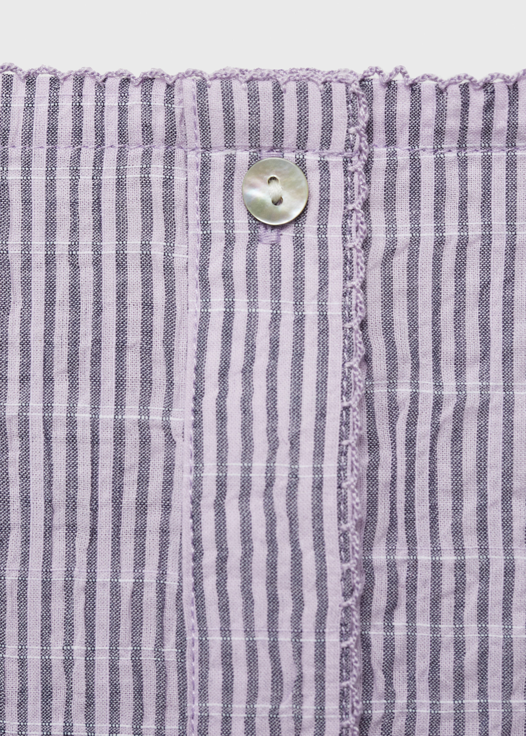 Two-piece cotton woven stripe seersucker pajamas - Details of the article 0