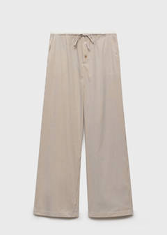 Striped pyjama trousers with elastic detail — Medium Brown 6