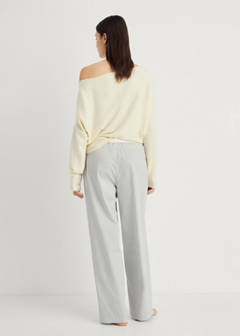 Striped pyjama trousers with elastic detail — Aqua Green 3