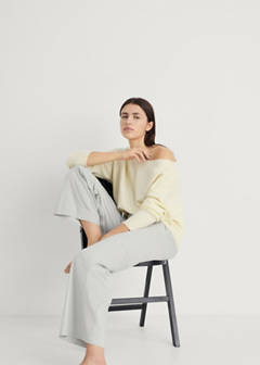 Striped pyjama trousers with elastic detail — Aqua Green 4