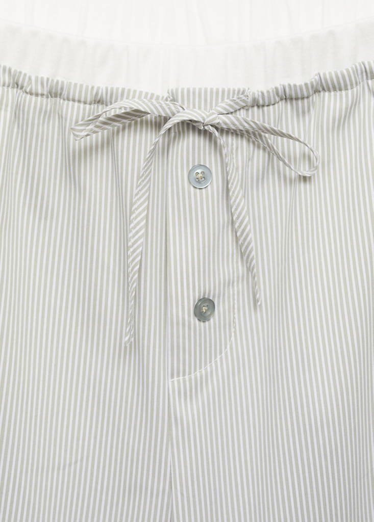 Striped pyjama trousers with elastic detail — Aqua Green