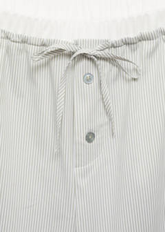 Striped pyjama trousers with elastic detail — Aqua Green 7