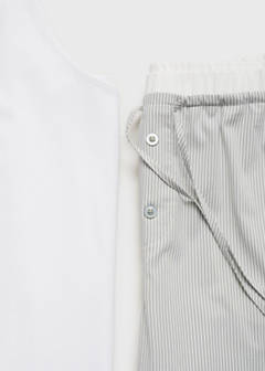 Striped pyjama trousers with elastic detail — Aqua Green 8