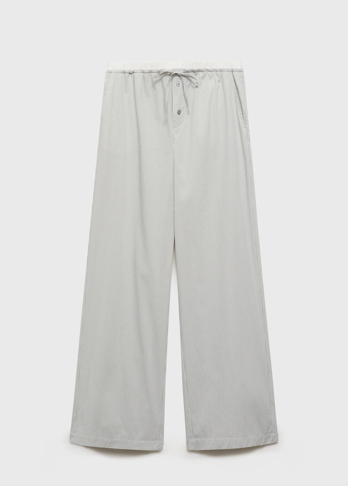Striped pyjama trousers with elastic detail — Aqua Green