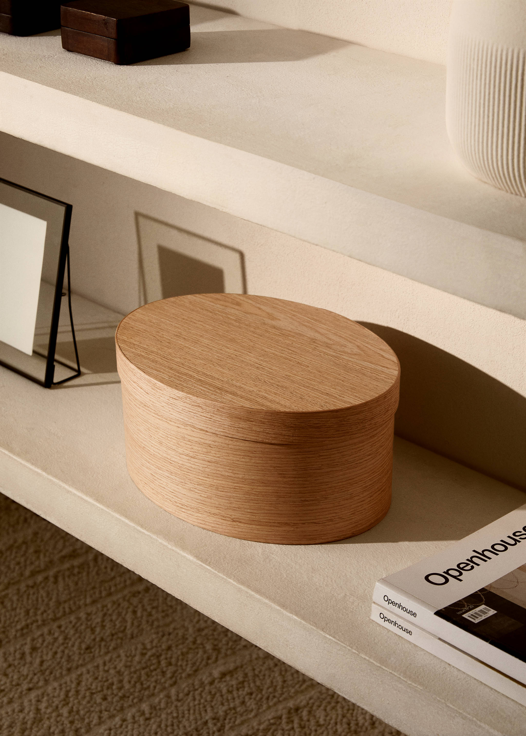 Boîte en bois ovale de taille moyenne - Plan général