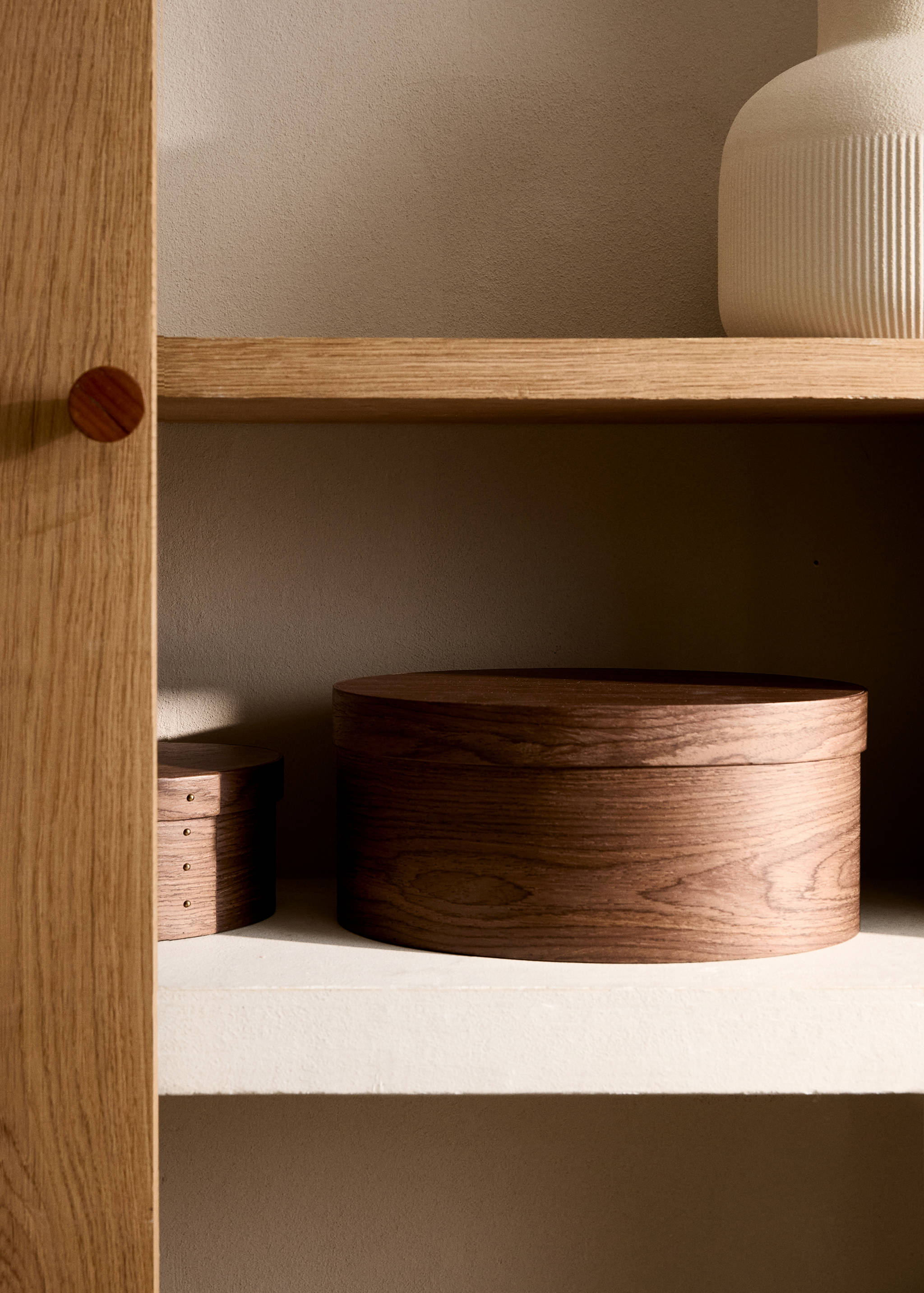 Boîte en bois ovale de taille moyenne - Plan général