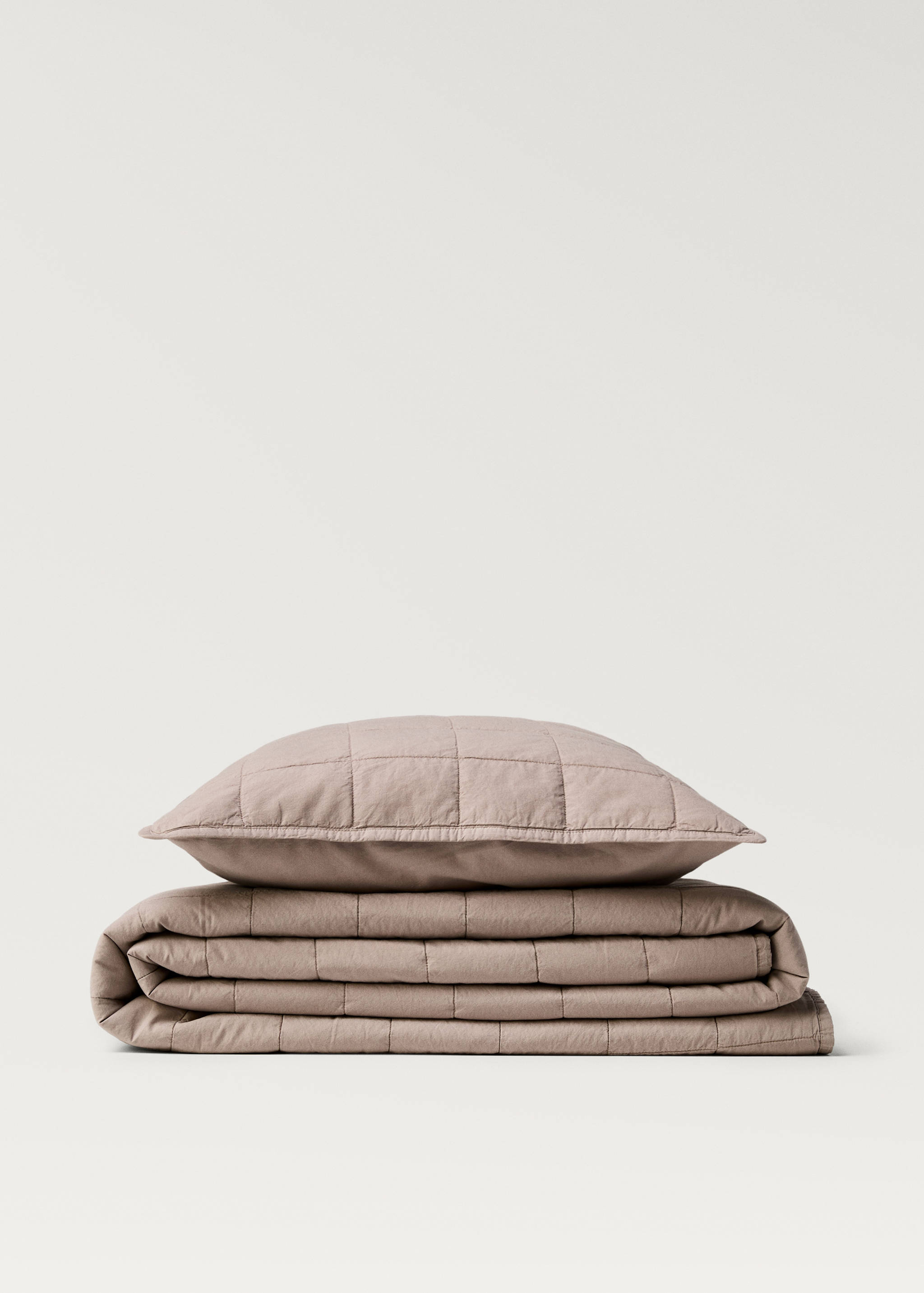 Cotton percale garment-dyed check bedspread for 90/105 cm bed - Details of the article 3