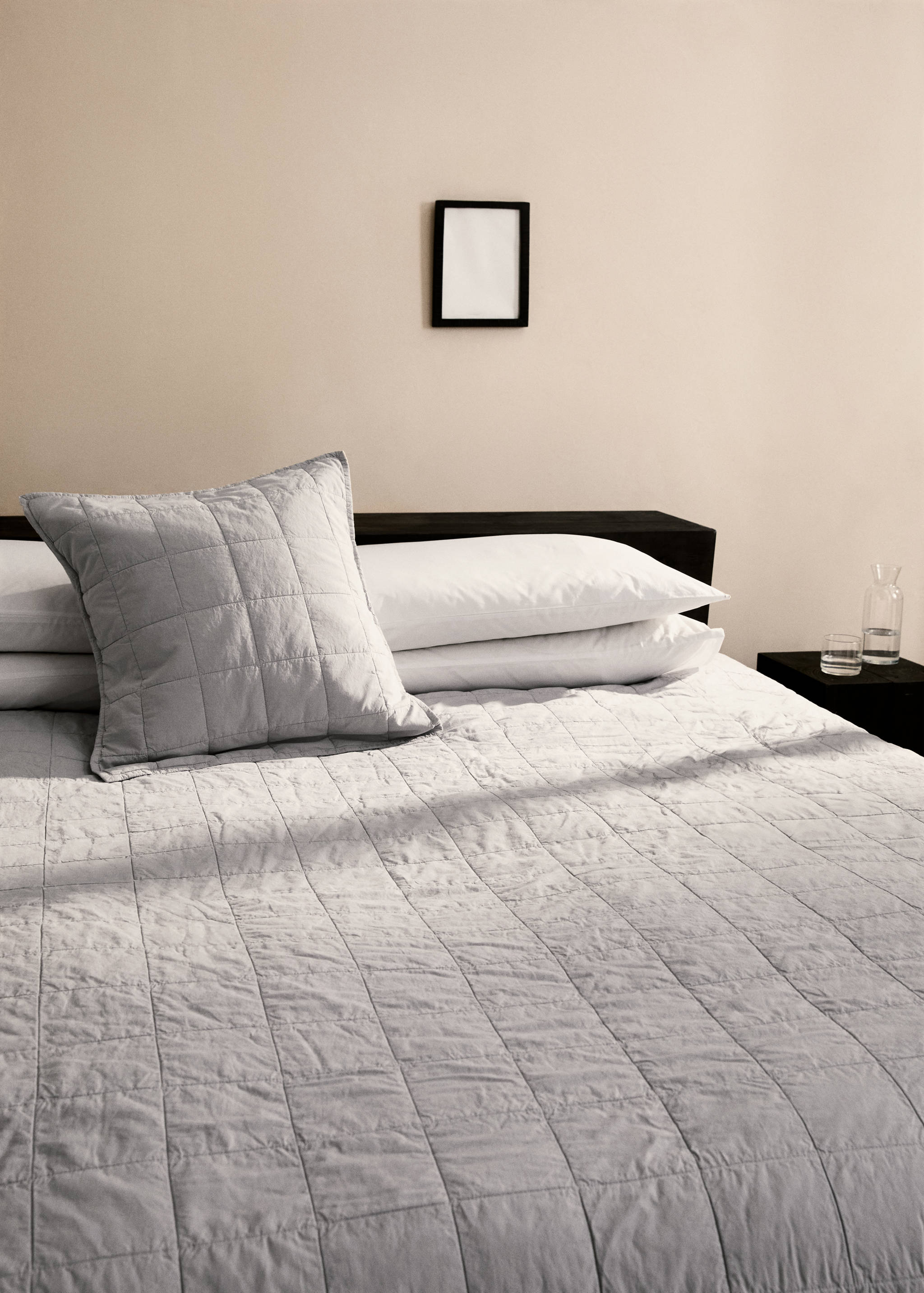 Cotton percale garment-dyed check bedspread for 90/105 cm bed - Details of the article 8