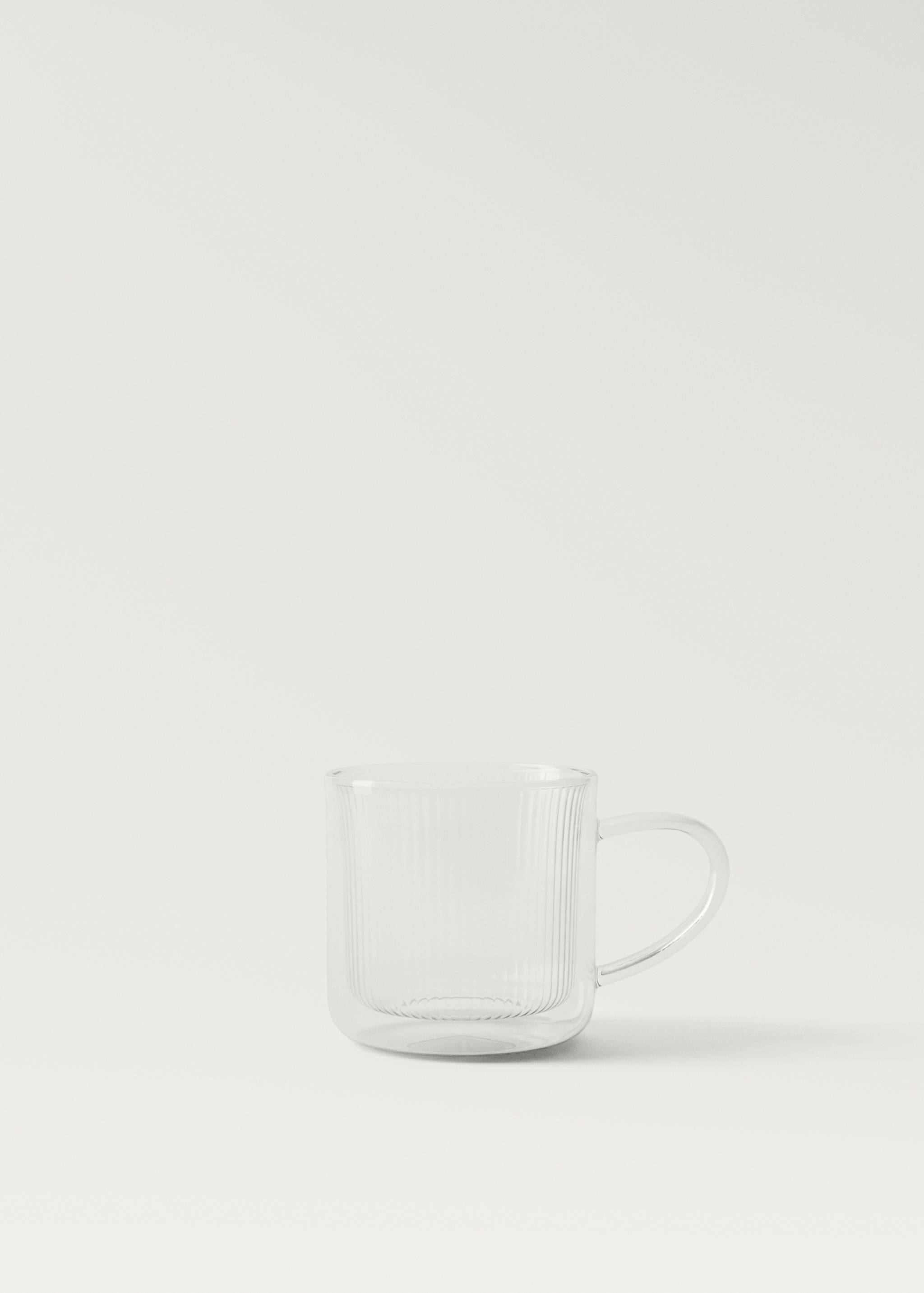 Cappuccino-Tasse aus Borosilikatglas mit Linien - Artikel ohne Model