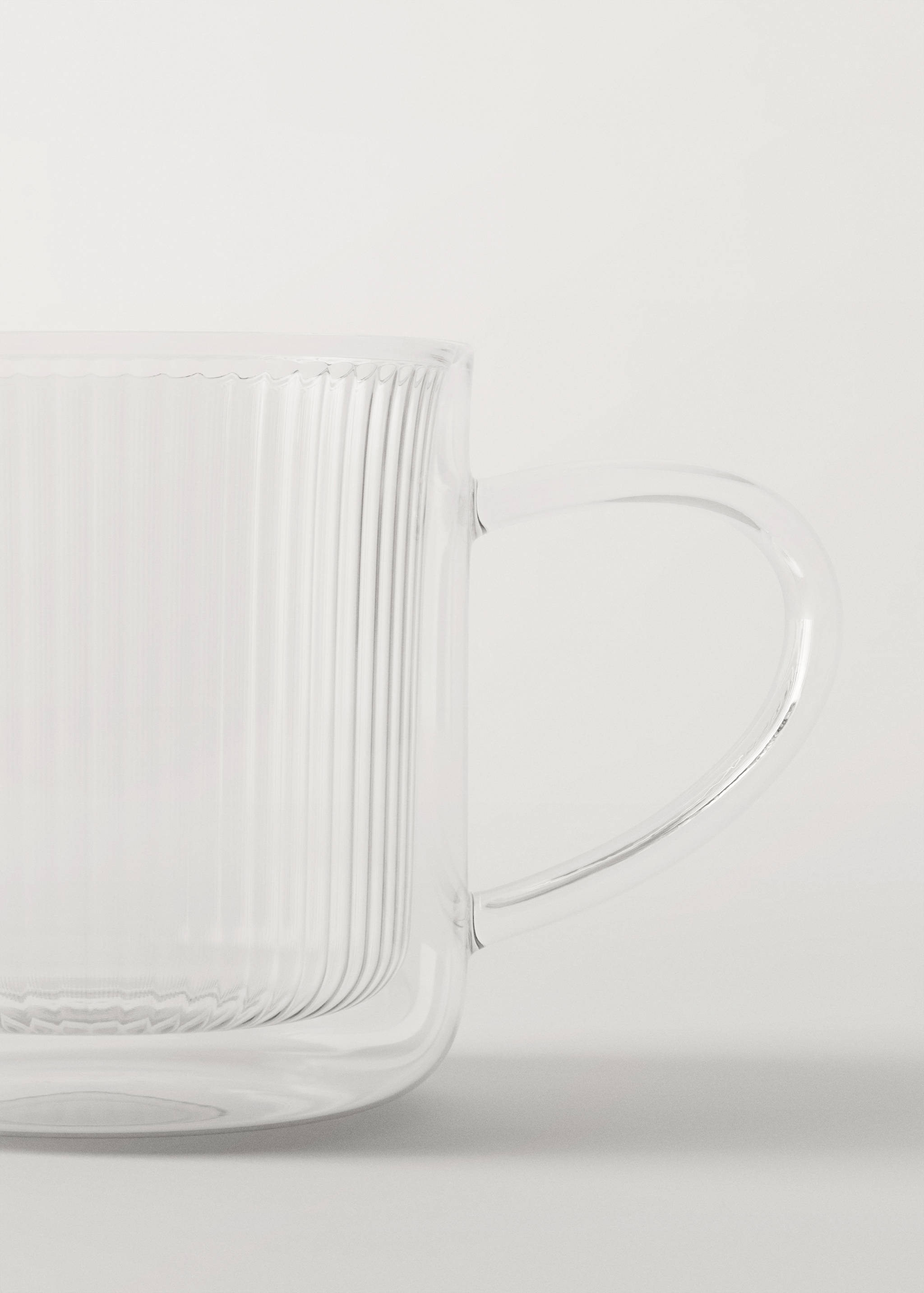 Cappuccino-Tasse aus Borosilikatglas mit Linien - Detail des Artikels 2