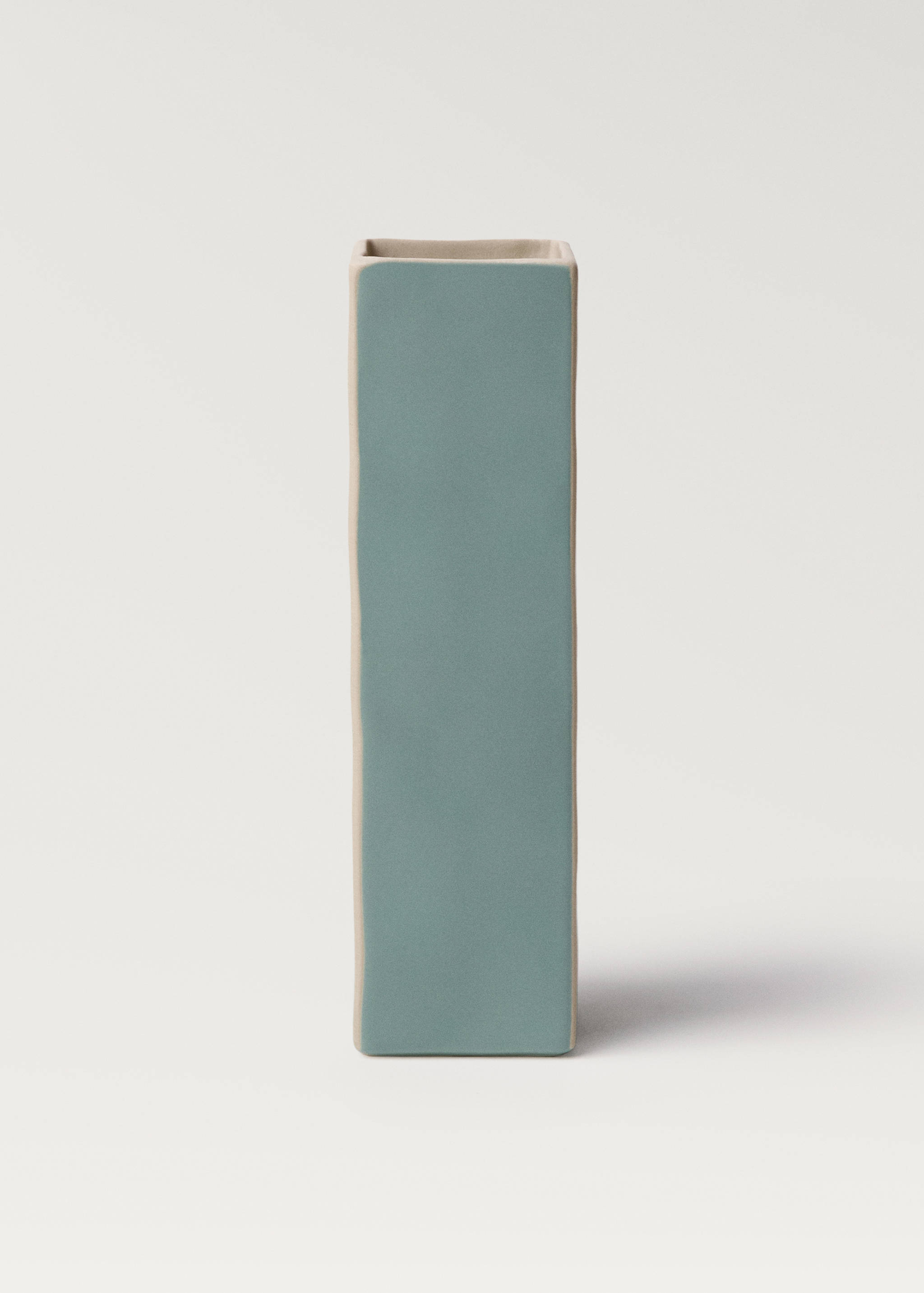 Rectangular stoneware vase with design - Article without model