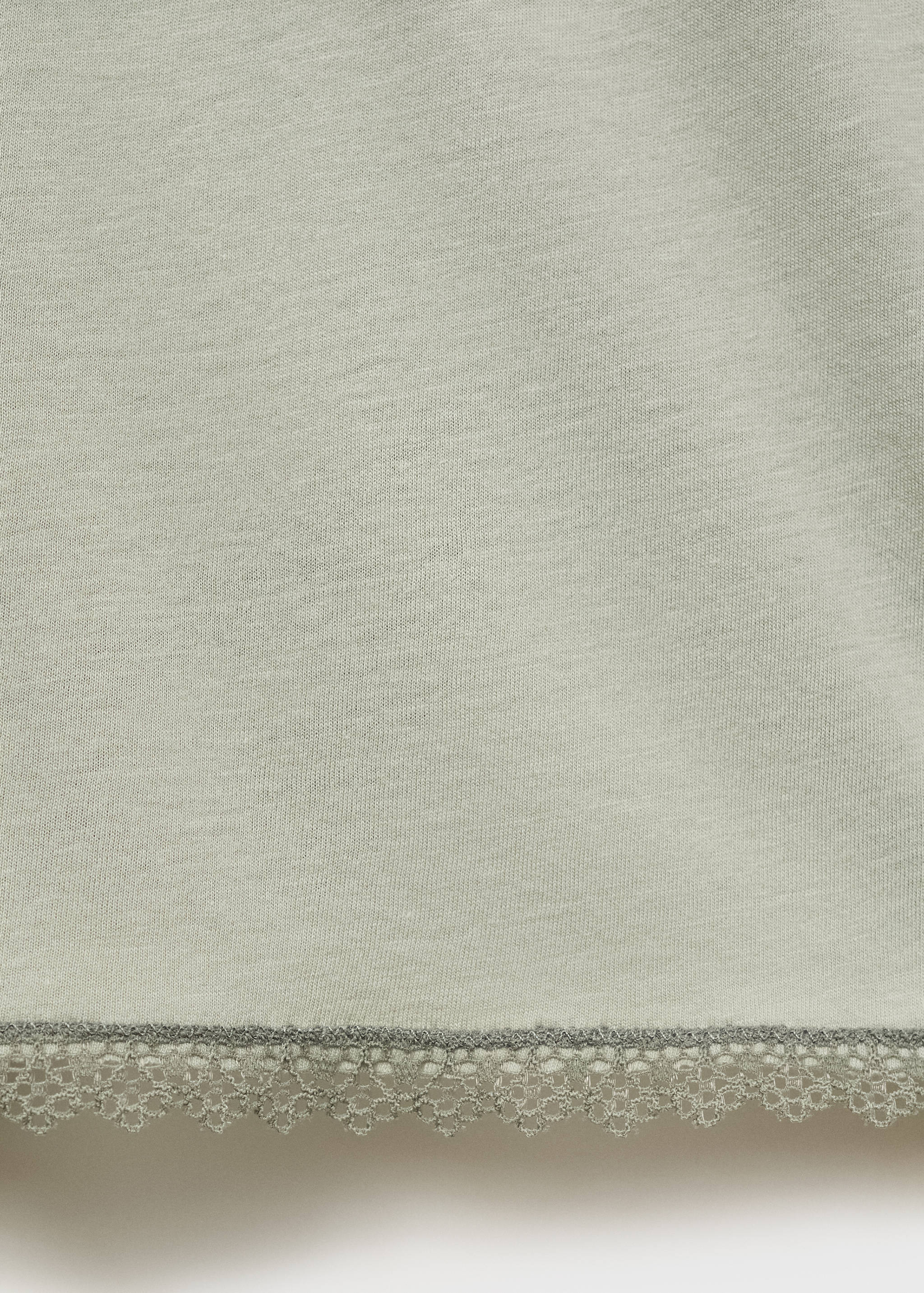 Cotton pyjama shorts with lace contrast - Details of the article 8