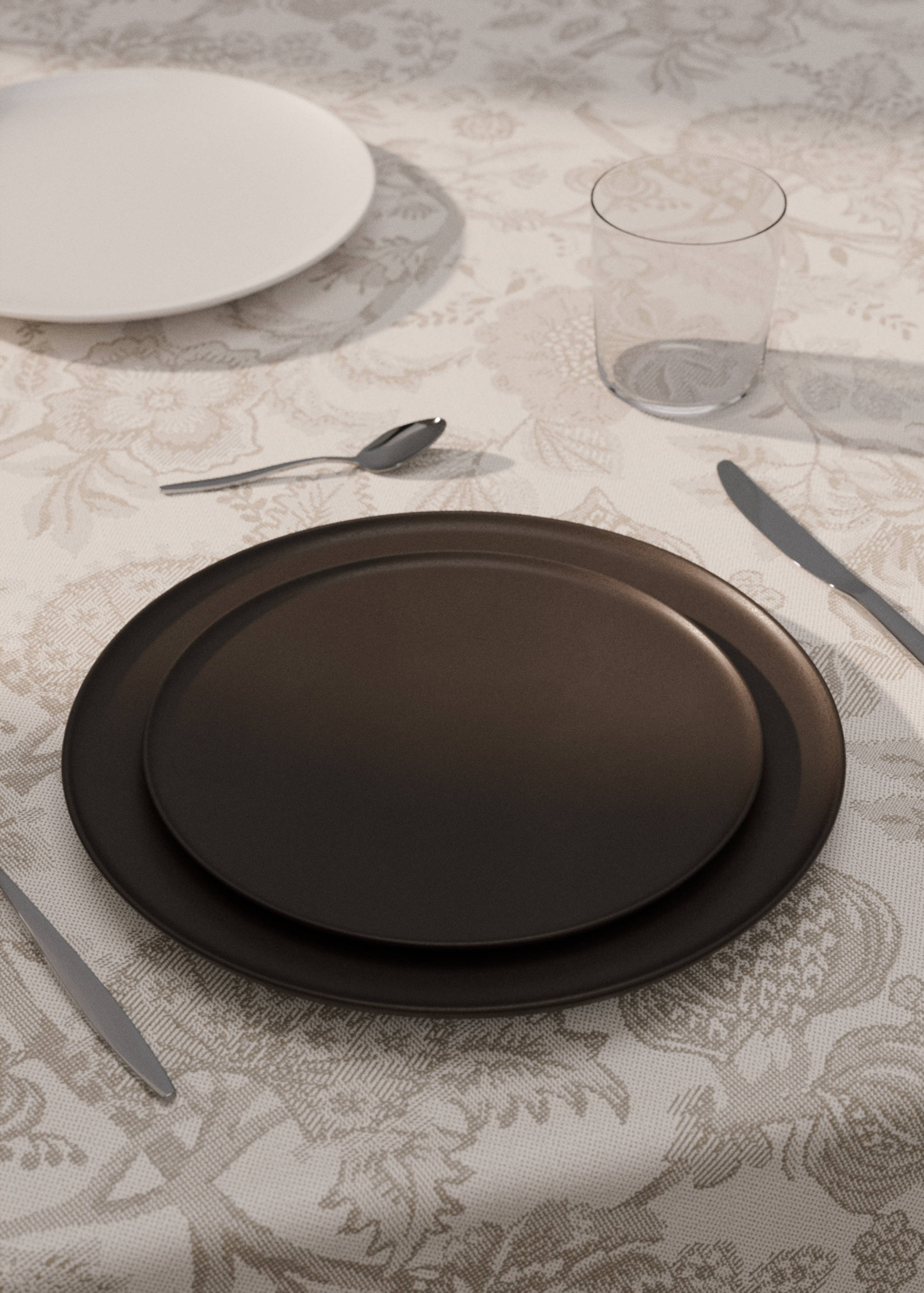 Plato postre terracota mate - Plano general