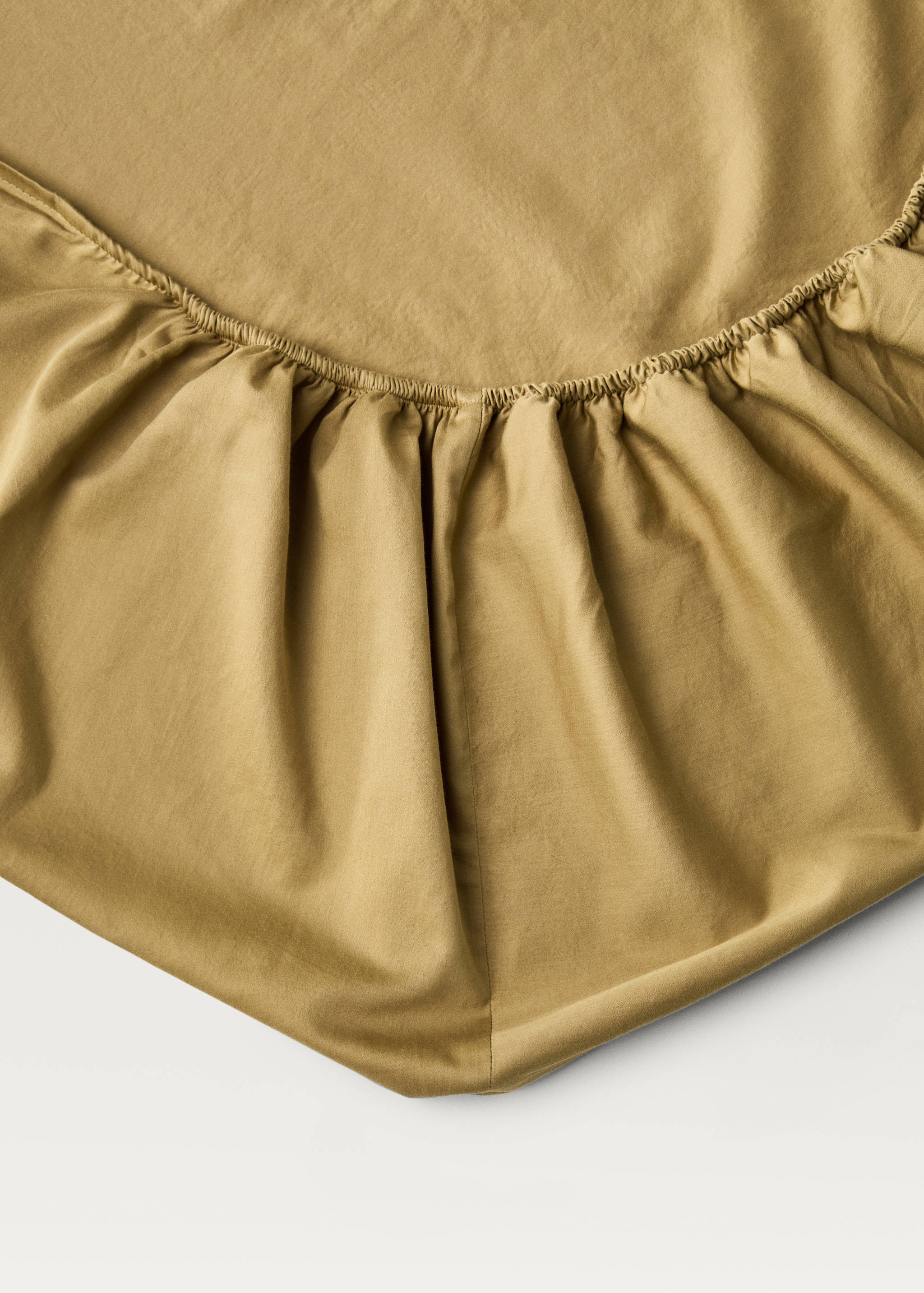 Washed cotton satin fitted sheet Queen bed - Details of the article 1