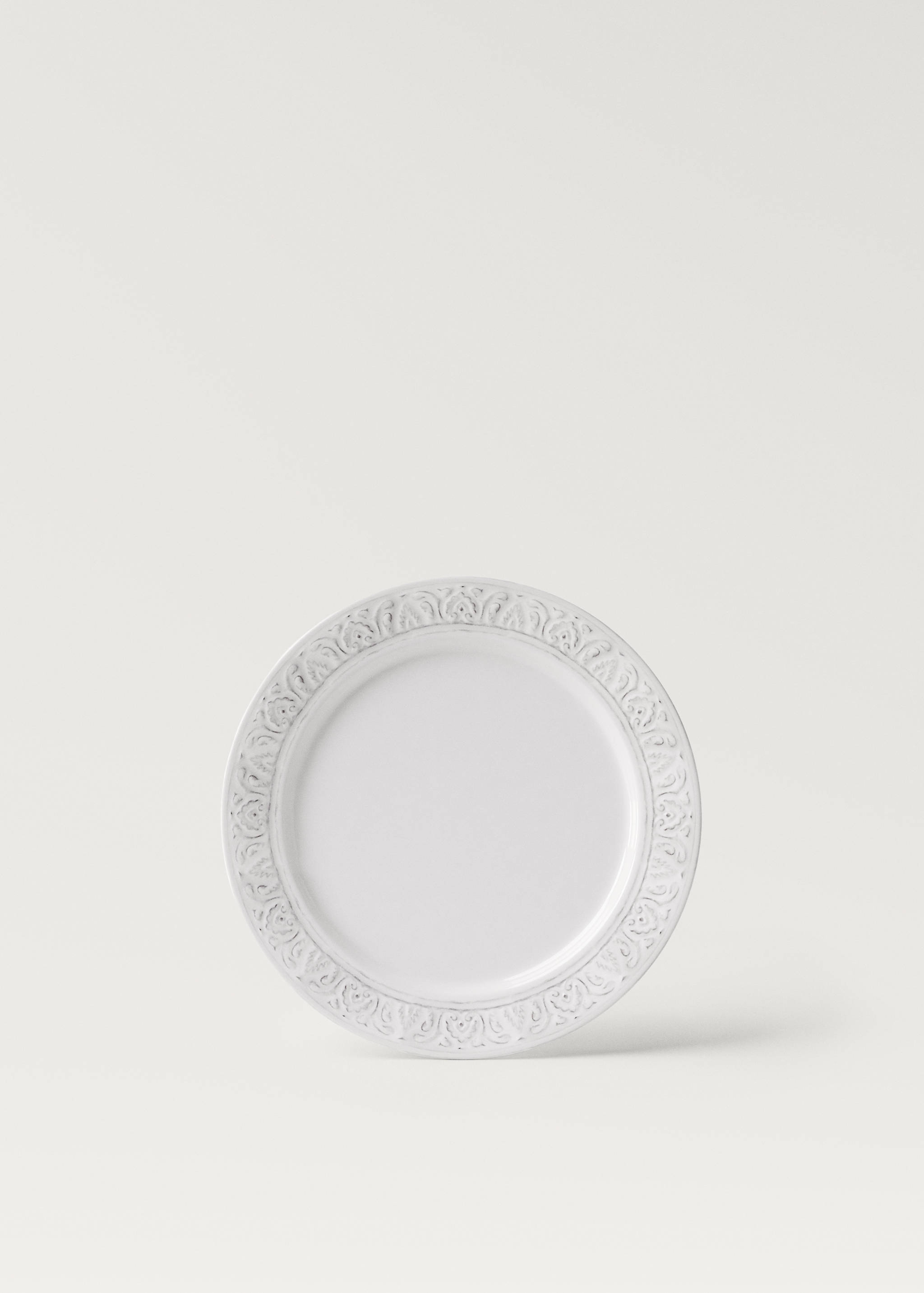 Stoneware decorative border dessert plate - Article without model