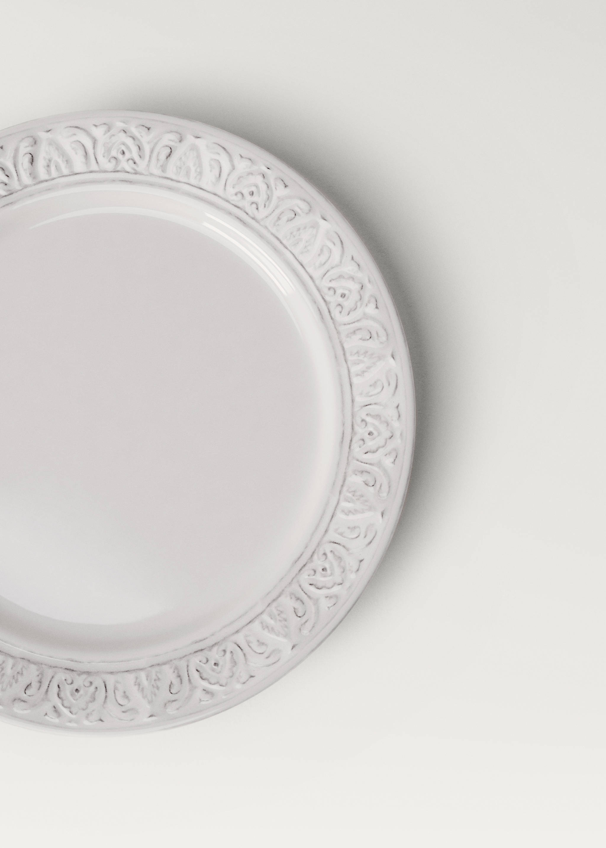 Stoneware decorative border dessert plate - Details of the article 1