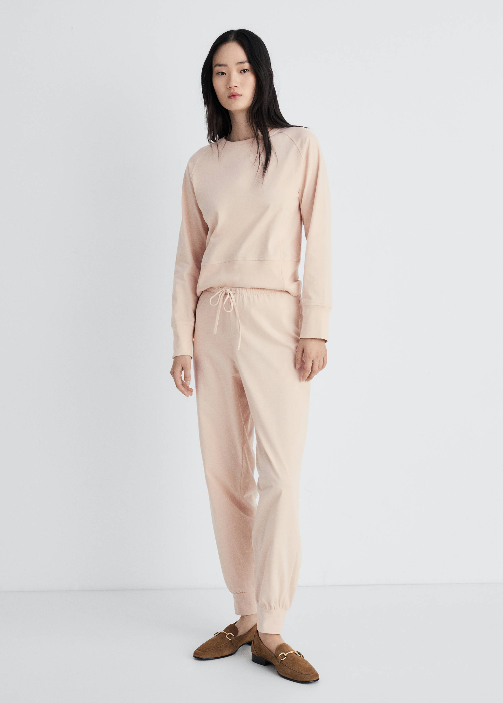 Cotton trousers with soft finish - General plane