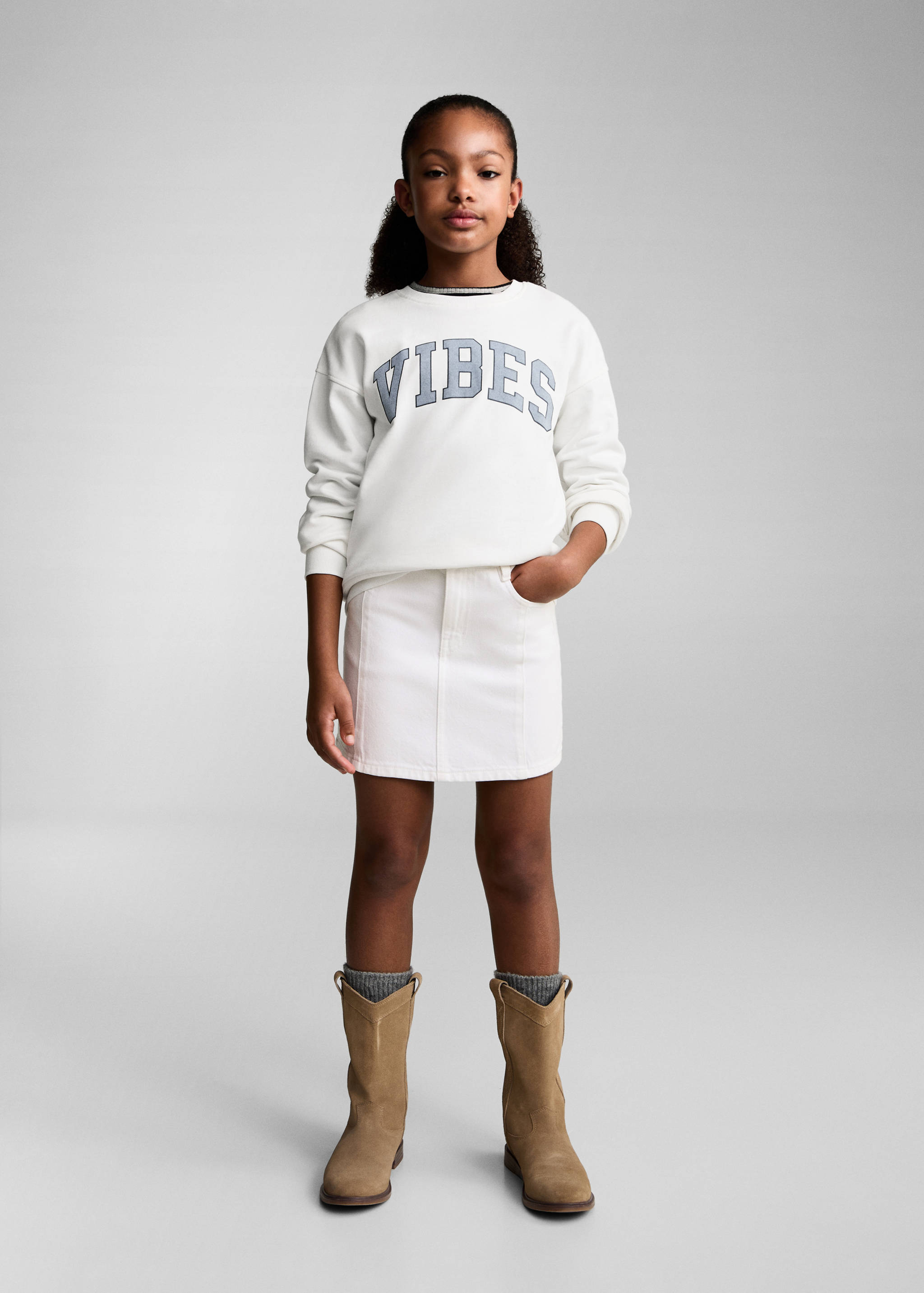 Denim mini-skirt - General plane