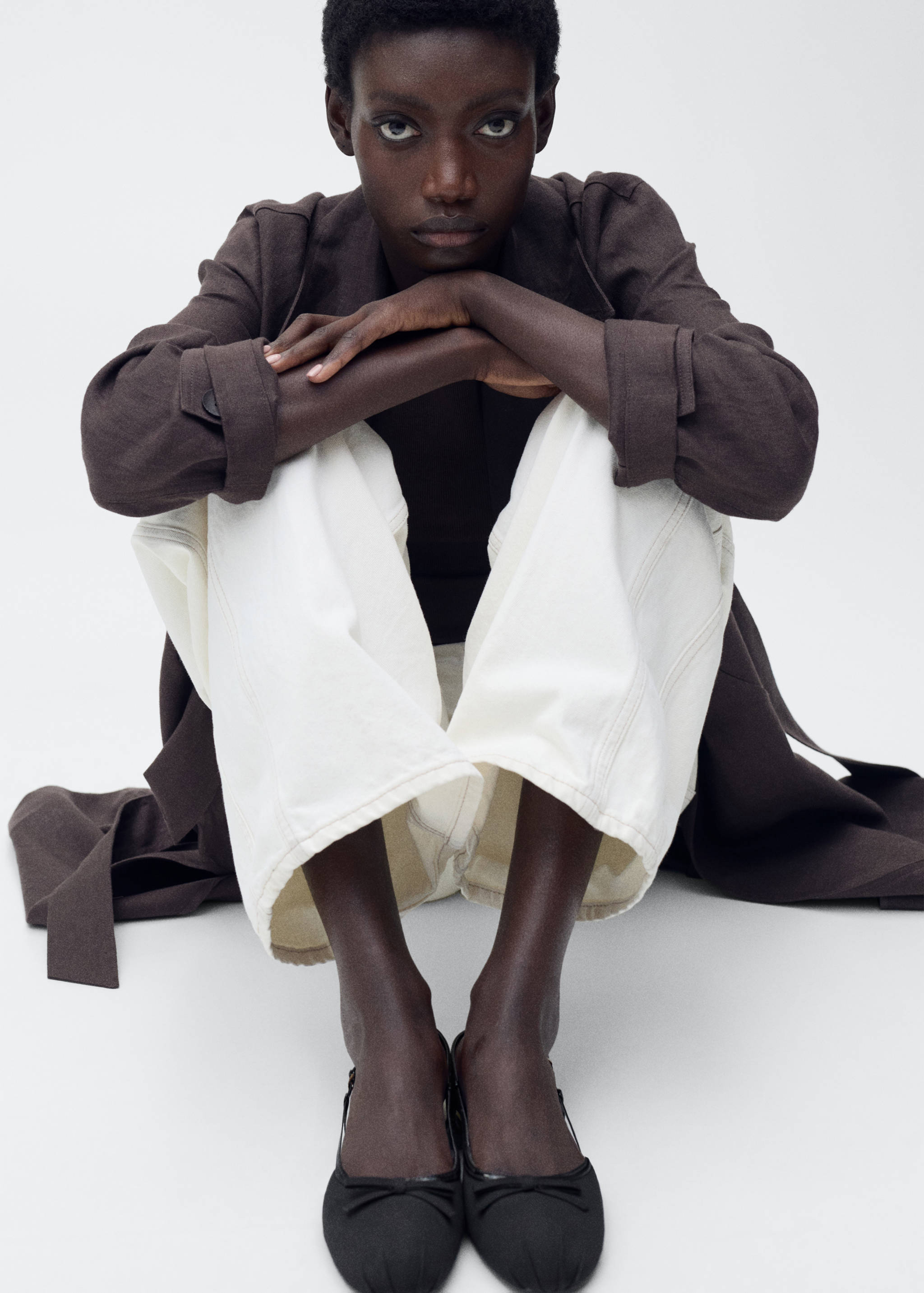 Ballet flats with decorative bow tie - General plane