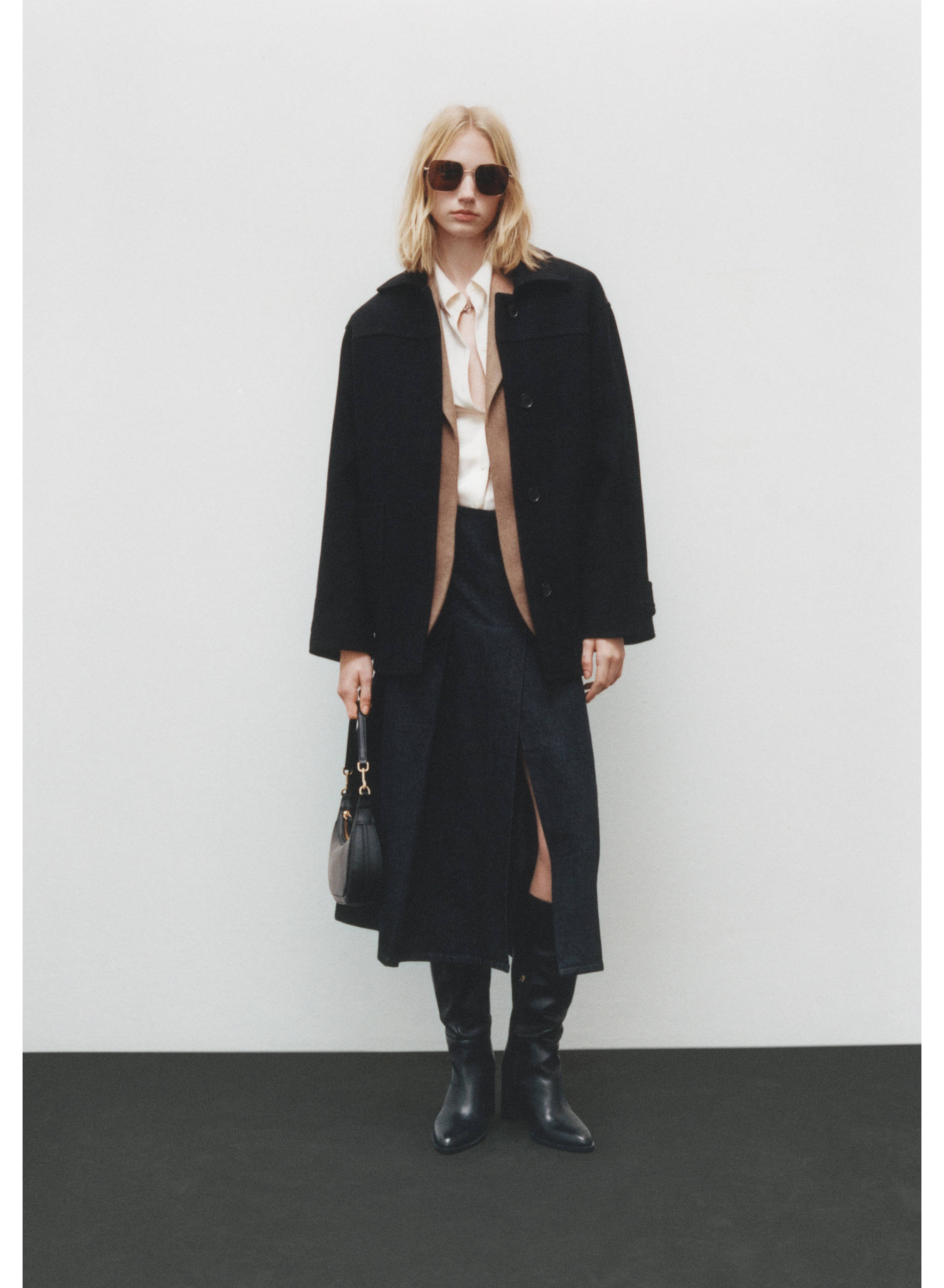 Rinse-wash midi-skirt with buckle - Details of the article 6