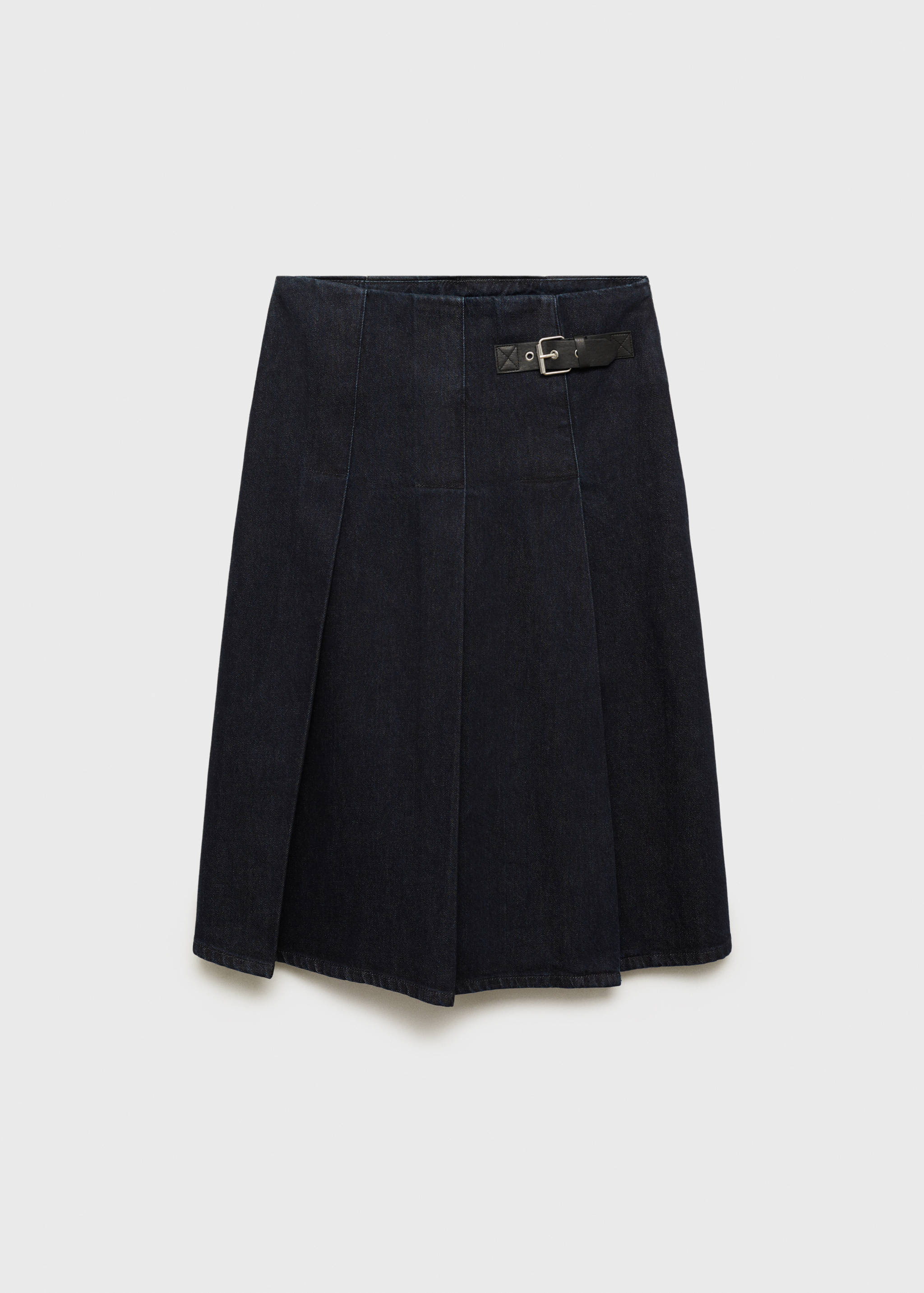 Rinse-wash midi-skirt with buckle - Article without model