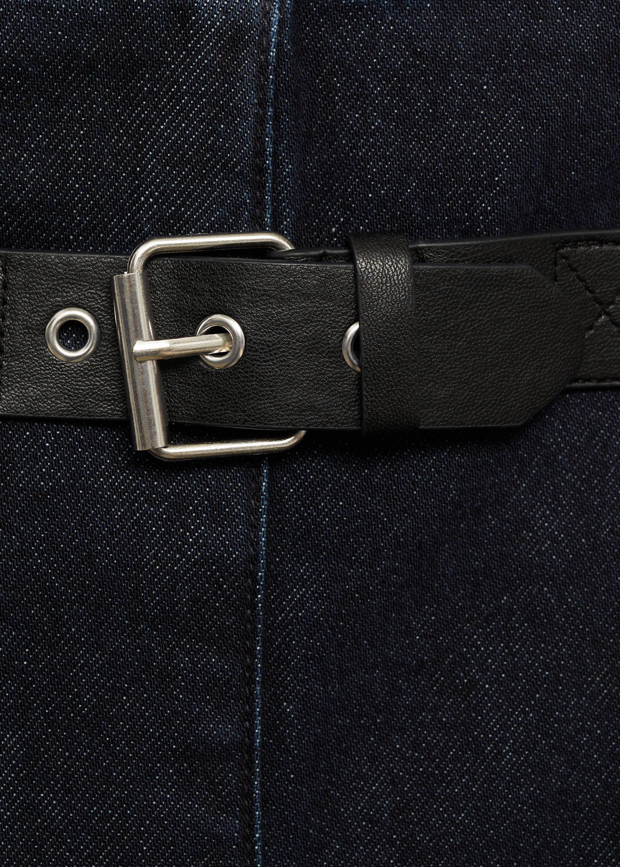 Rinse-wash midi-skirt with buckle - Details of the article 8