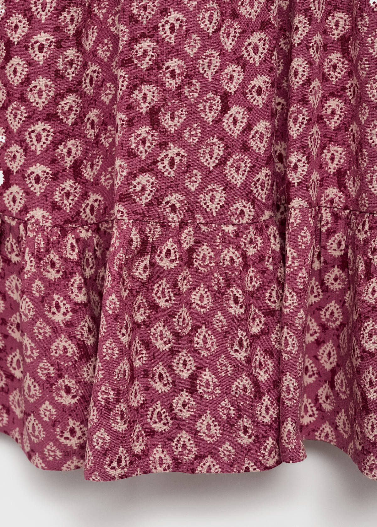 Printed short dress — Maroon