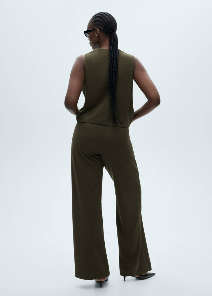 Straight knitted trousers — Khaki