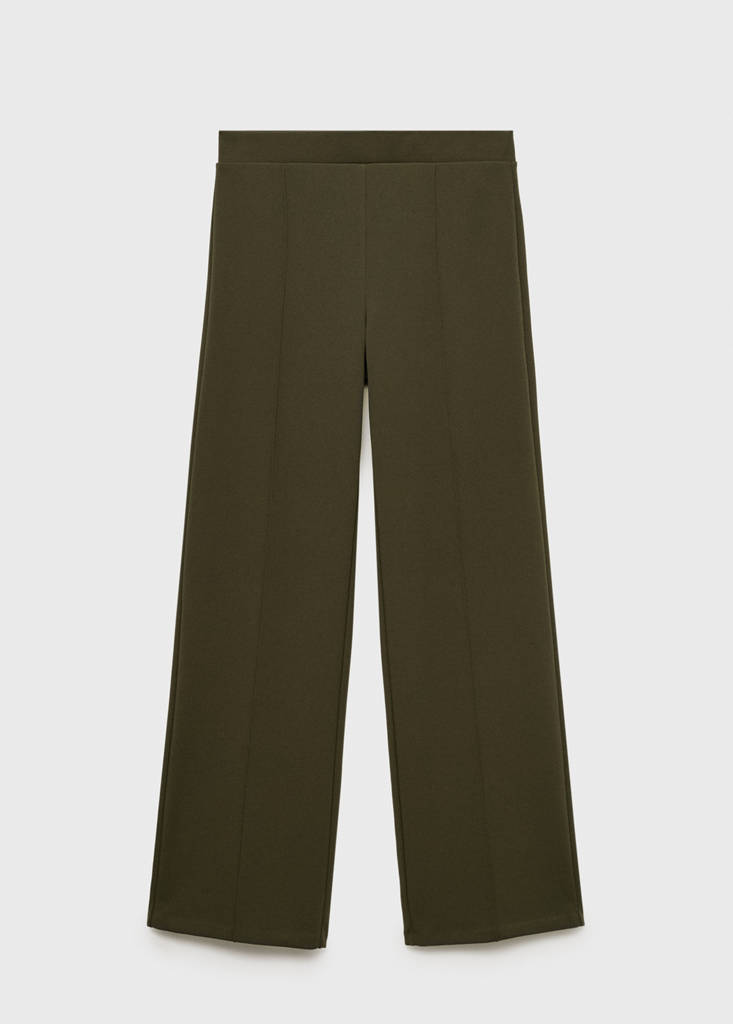 Straight knitted trousers — Khaki