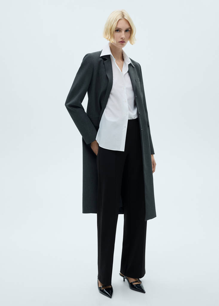 Straight knitted trousers — Black