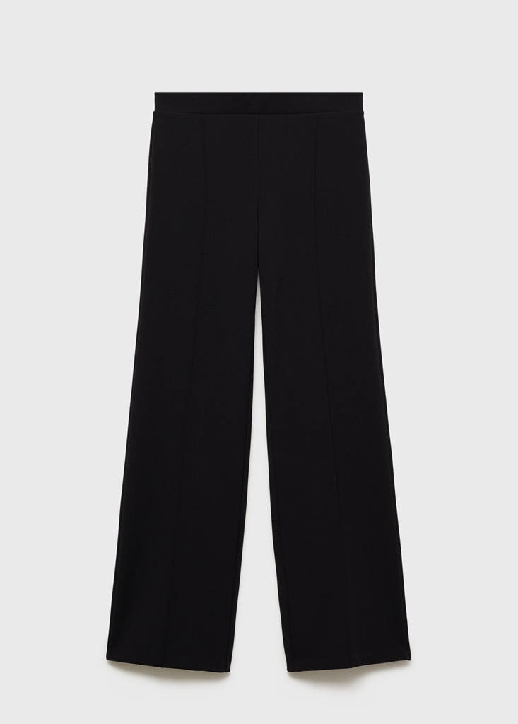 Straight knitted trousers — Black