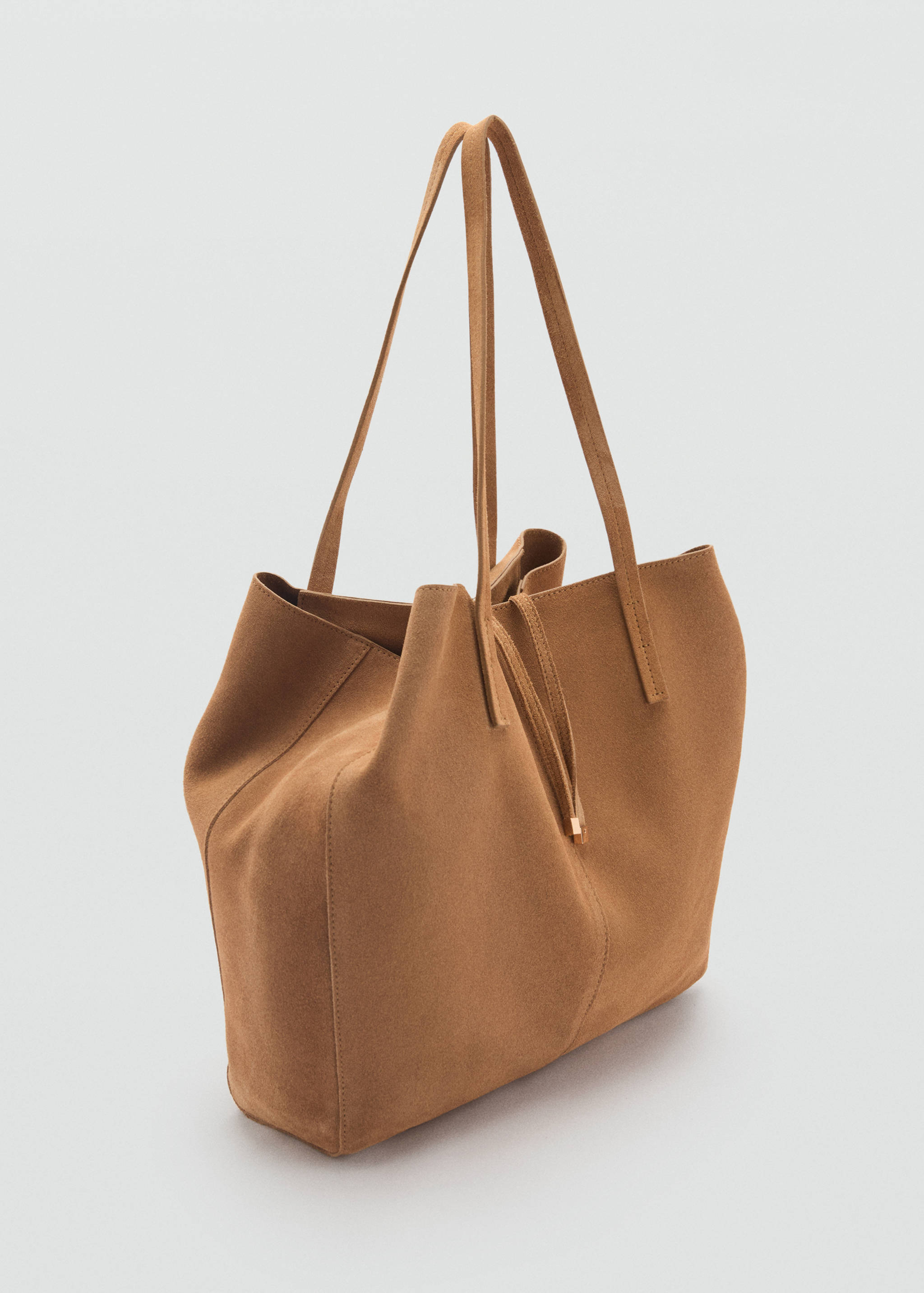 Suede shopper bag - Medium plane