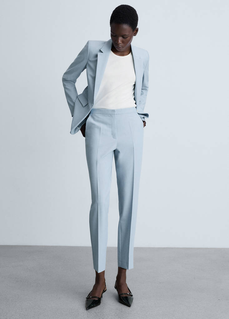 Straight suit trousers — Sky Blue