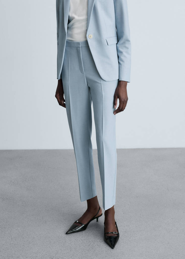 Straight suit trousers — Sky Blue