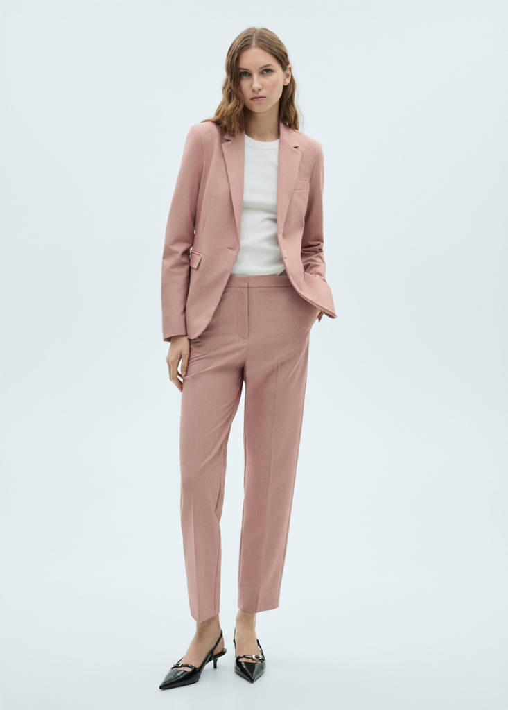 Straight suit trousers — Pastel Pink