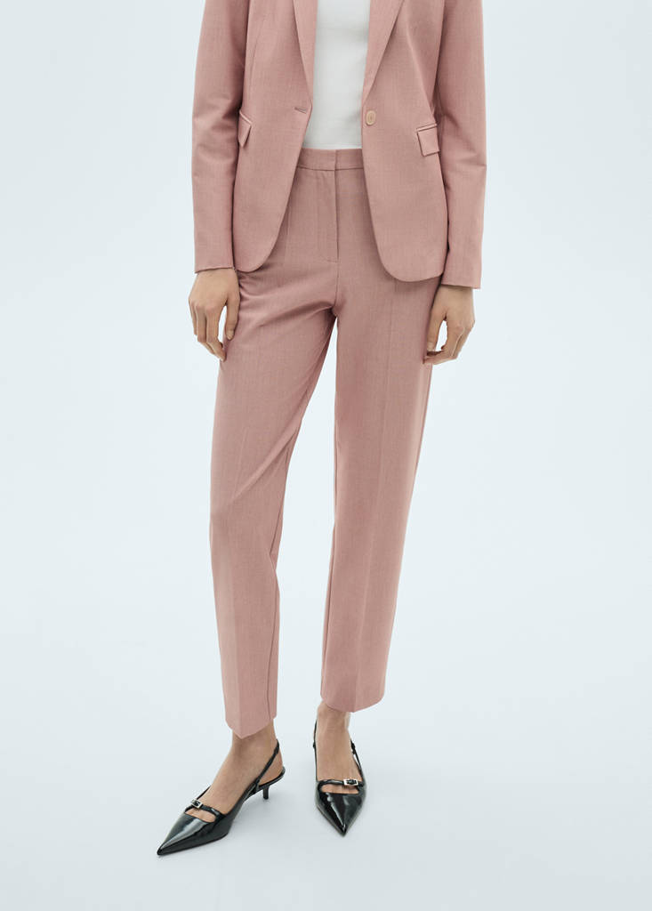 Straight suit trousers — Pastel Pink