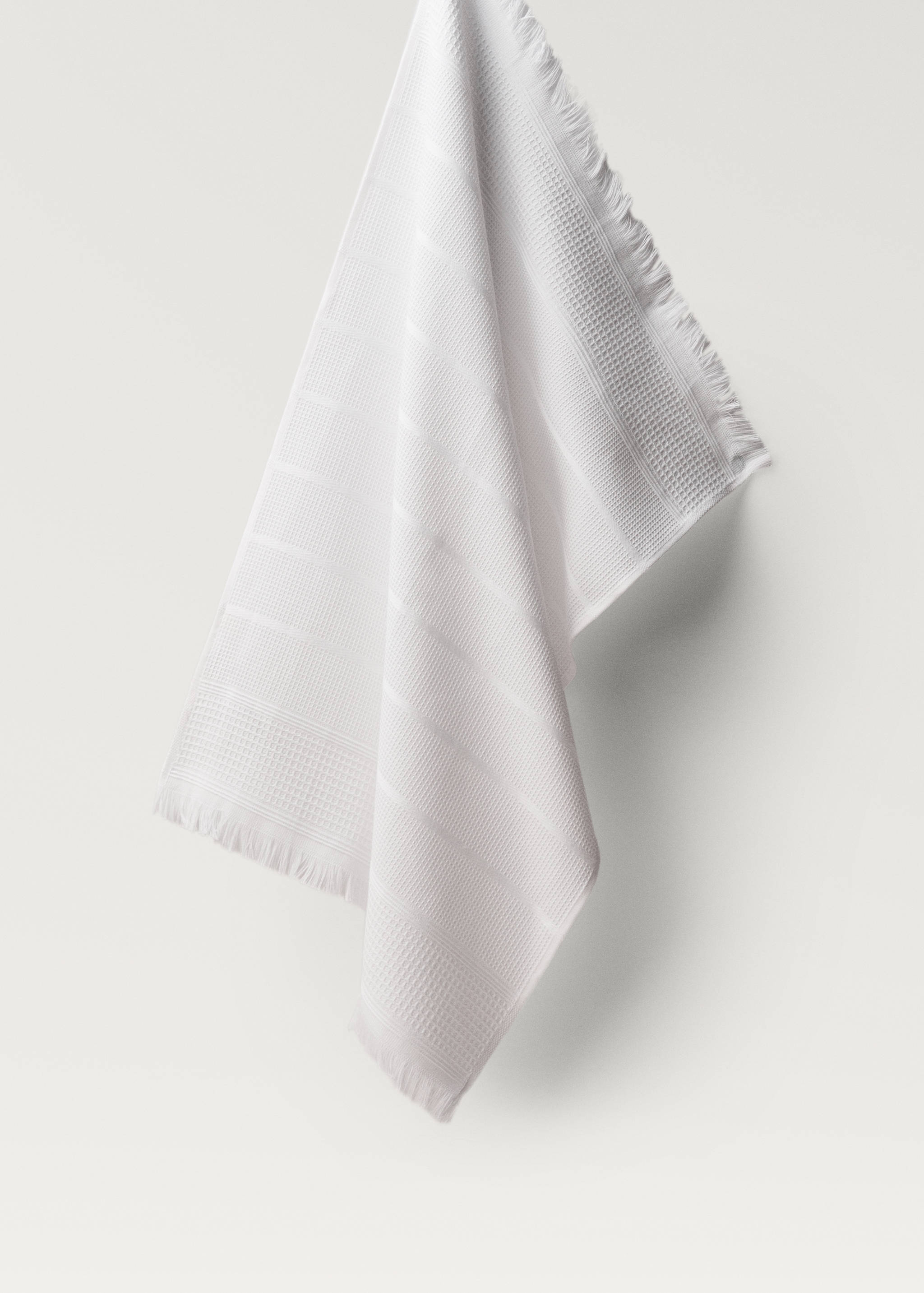 Textured cotton kitchen towel with fringes - Article without model